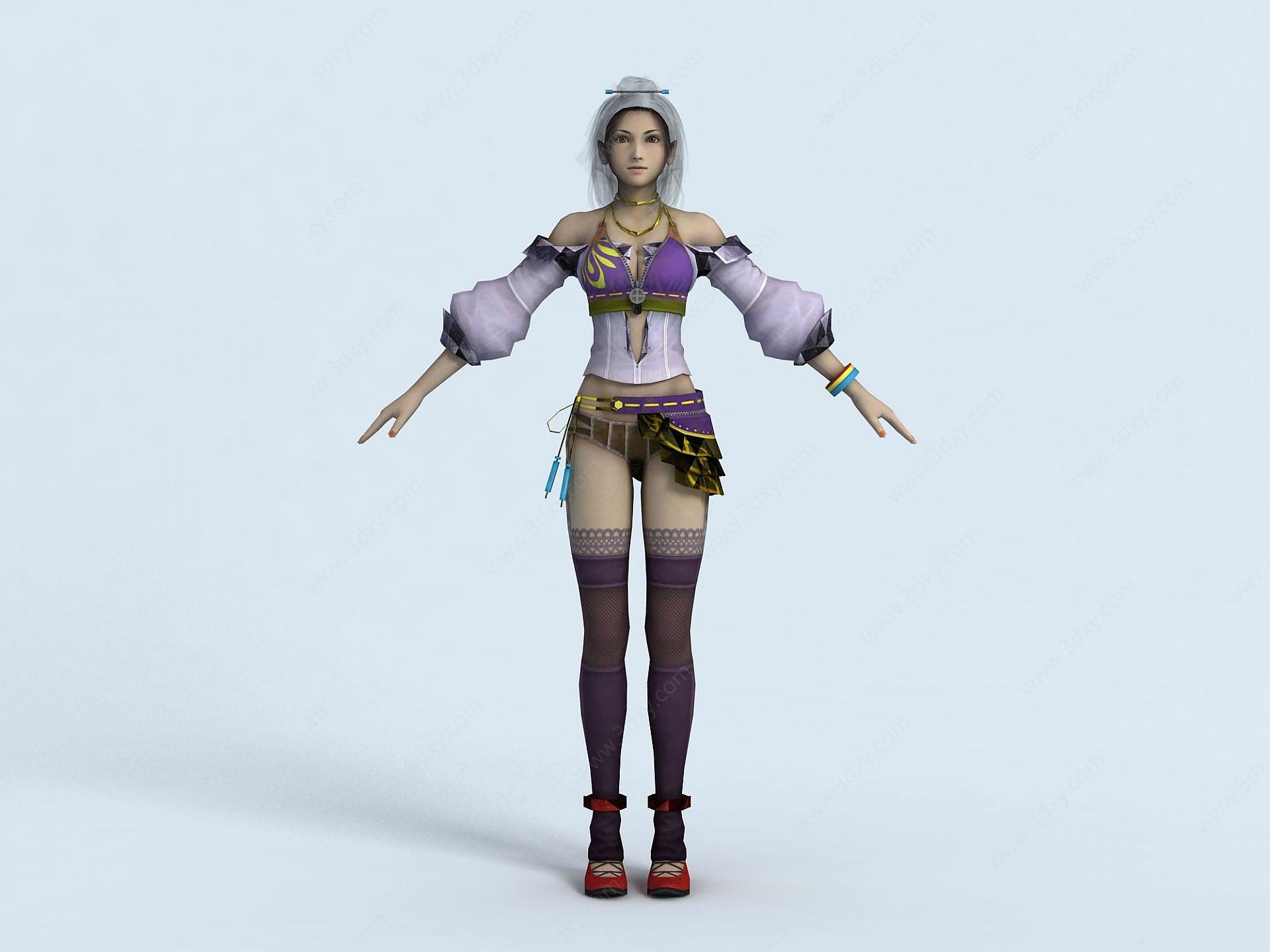游戏女性人物3D模型