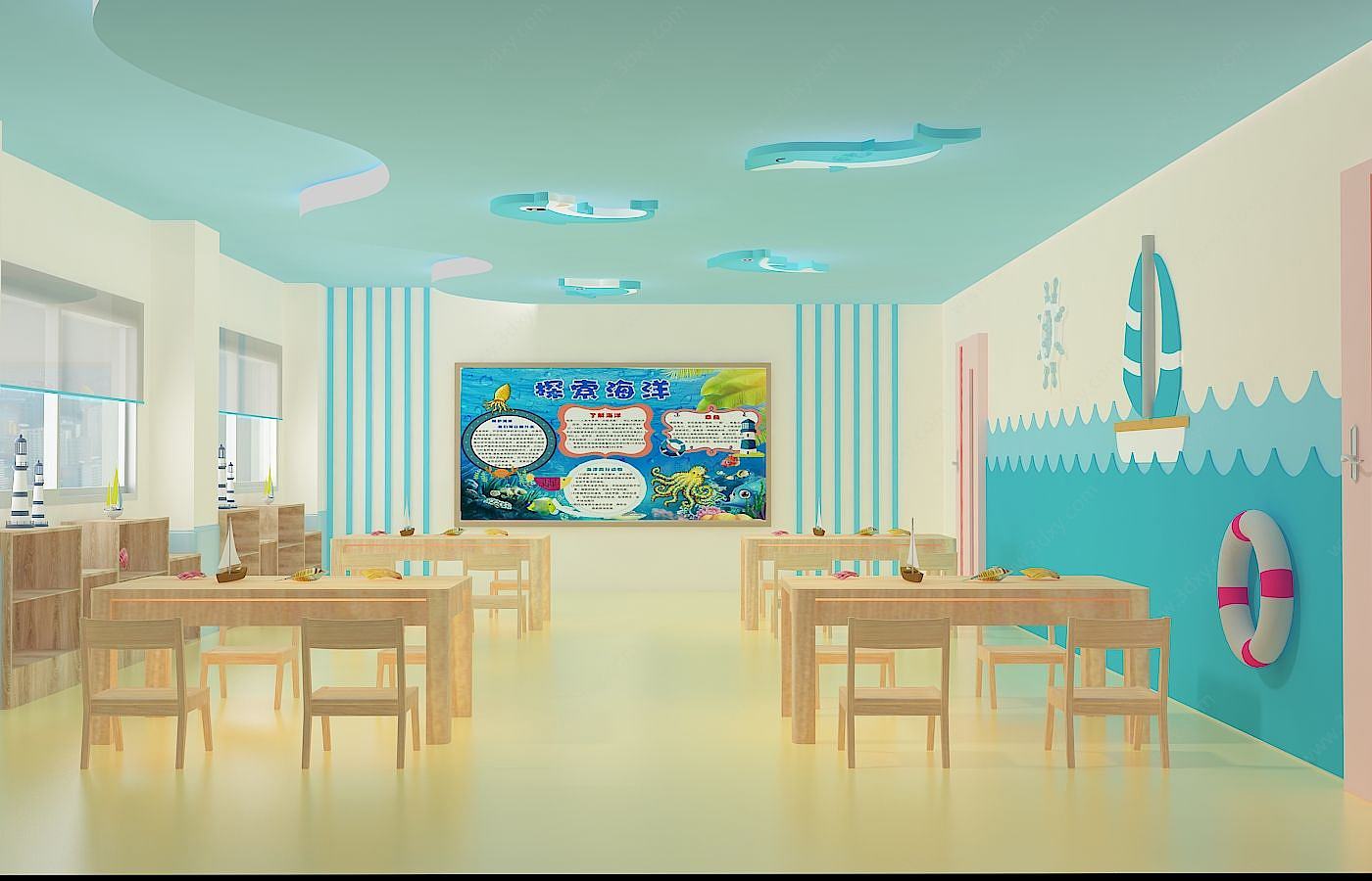 教室幼儿园教室3D模型