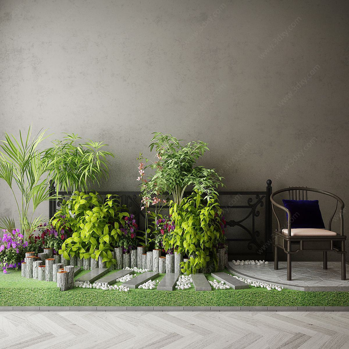 现代风格装饰植物3D模型