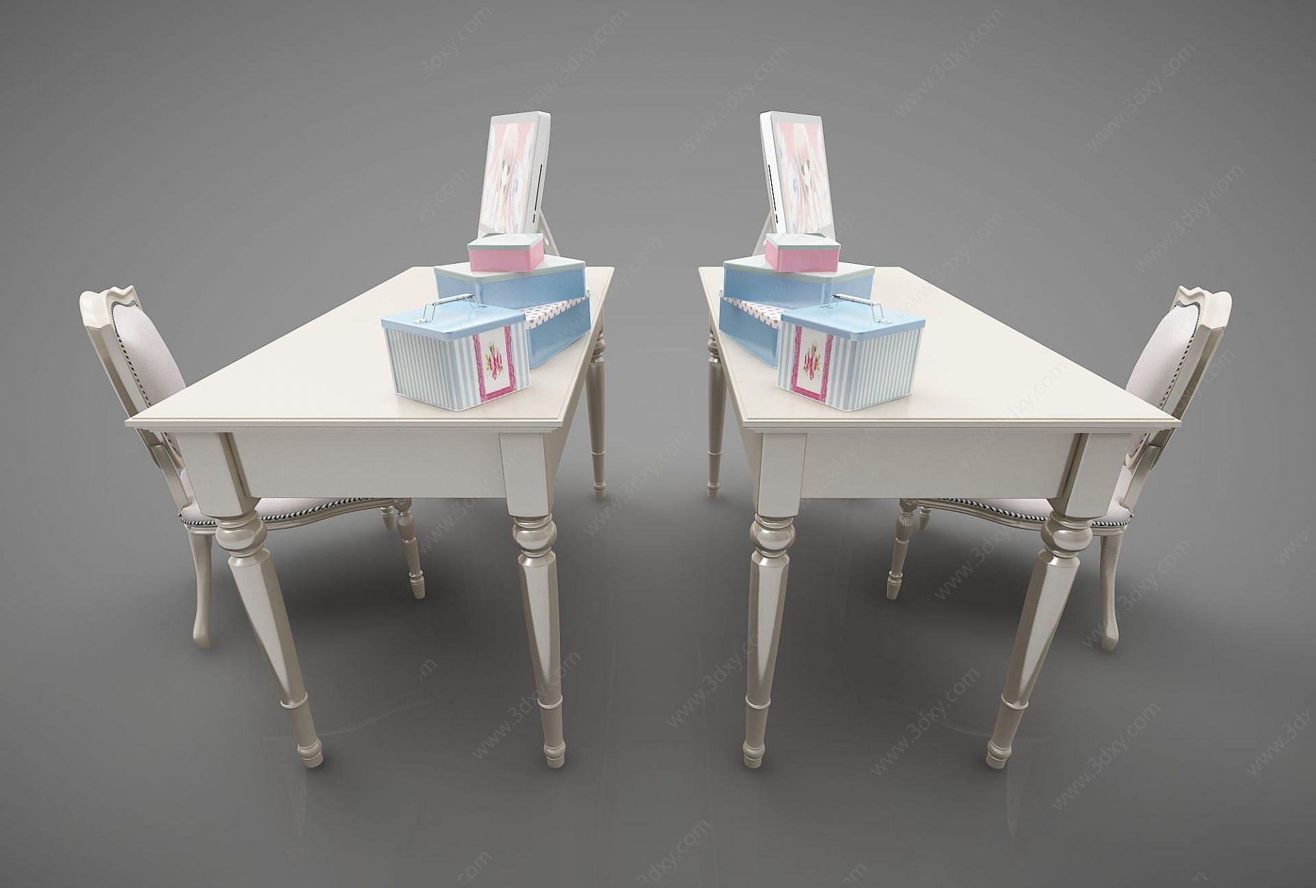 现代风格书桌3D模型