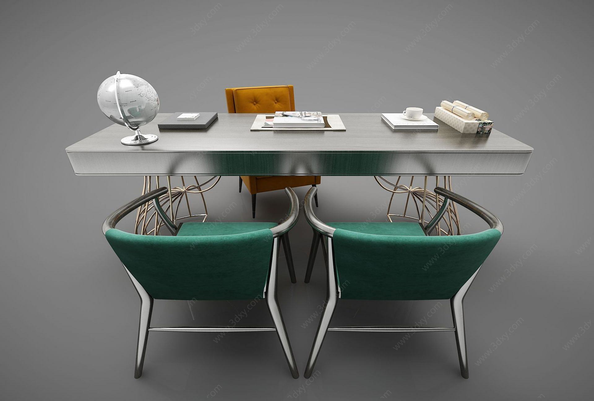 现代风格办公桌椅3D模型