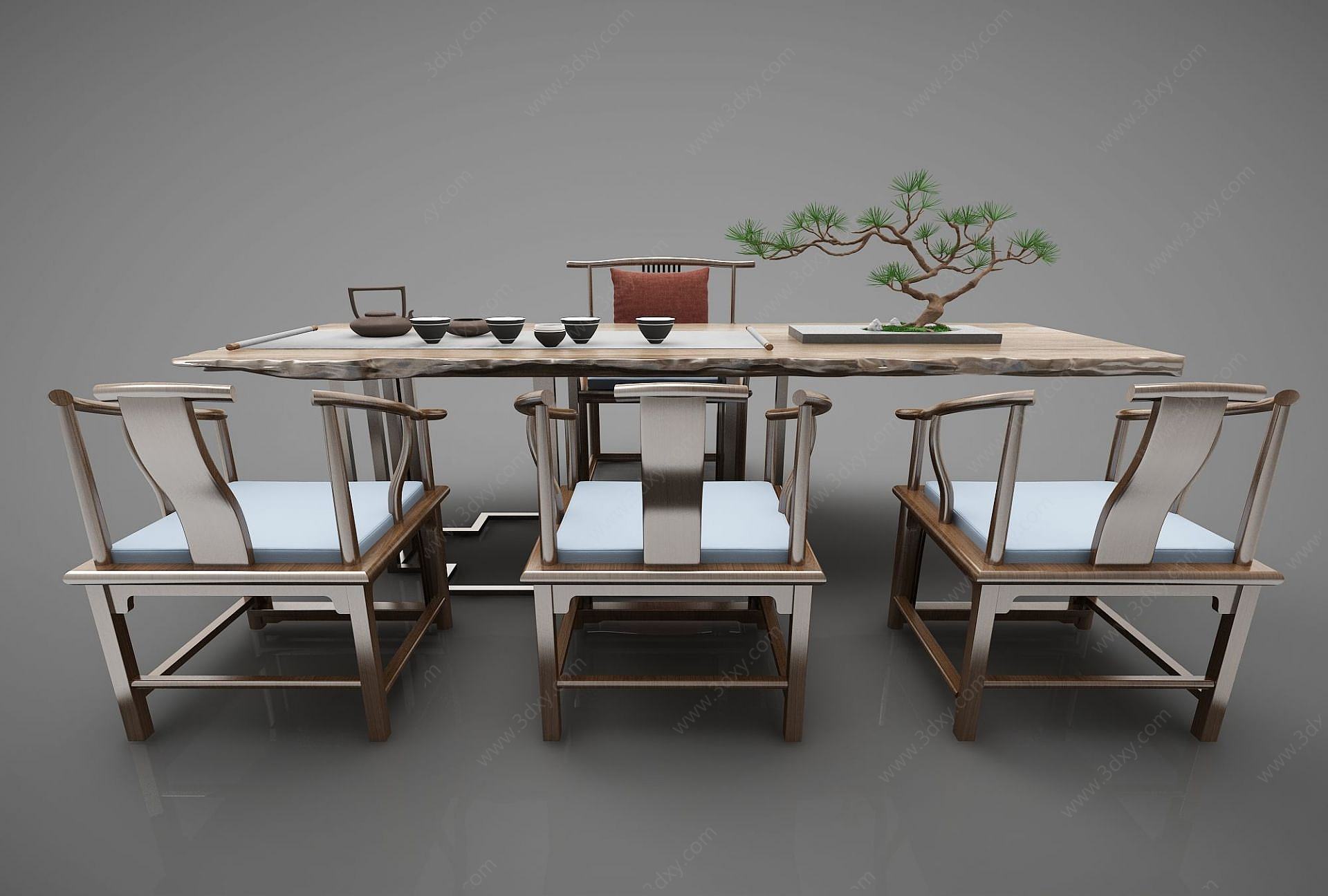茶桌椅组合3D模型