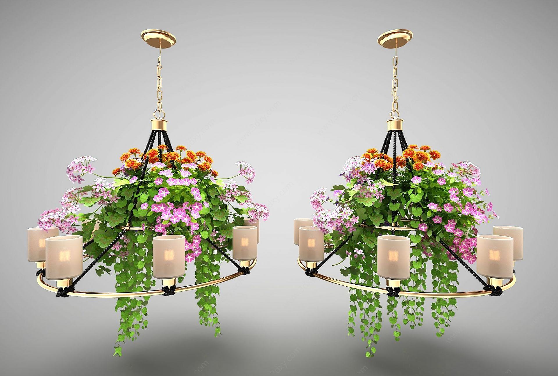 花型吊灯3D模型