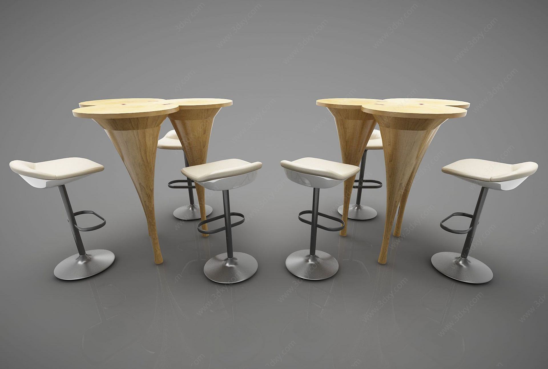 现代酒吧高脚椅3D模型