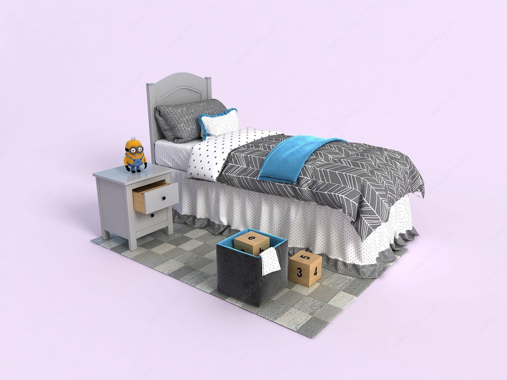 儿童房家具床3D模型