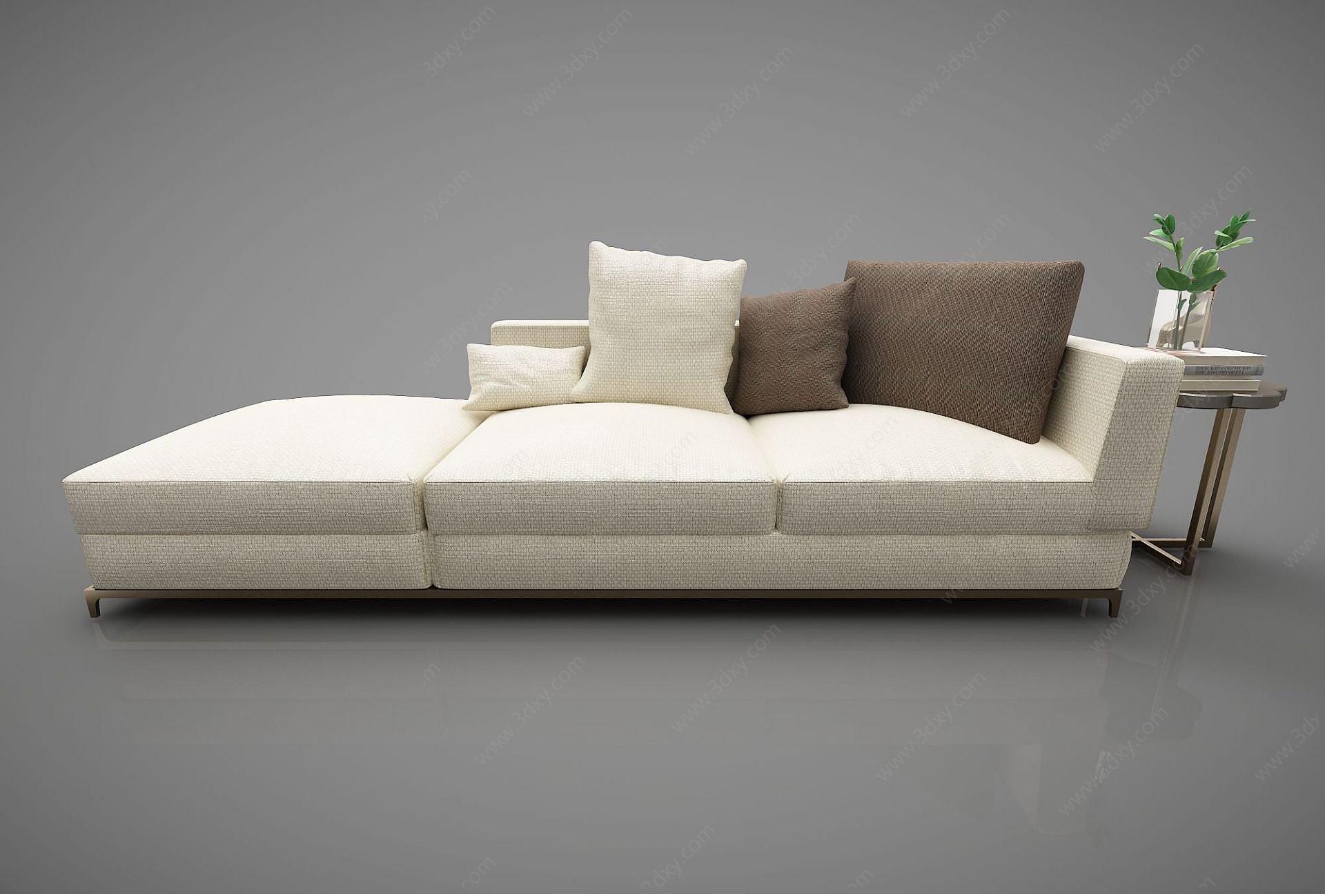 现代休闲贵妃沙发3D模型