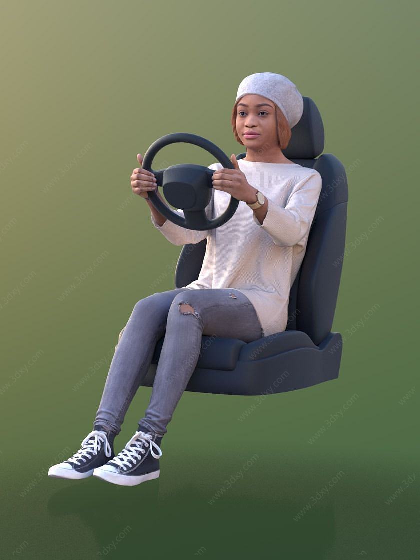开车人物3D模型