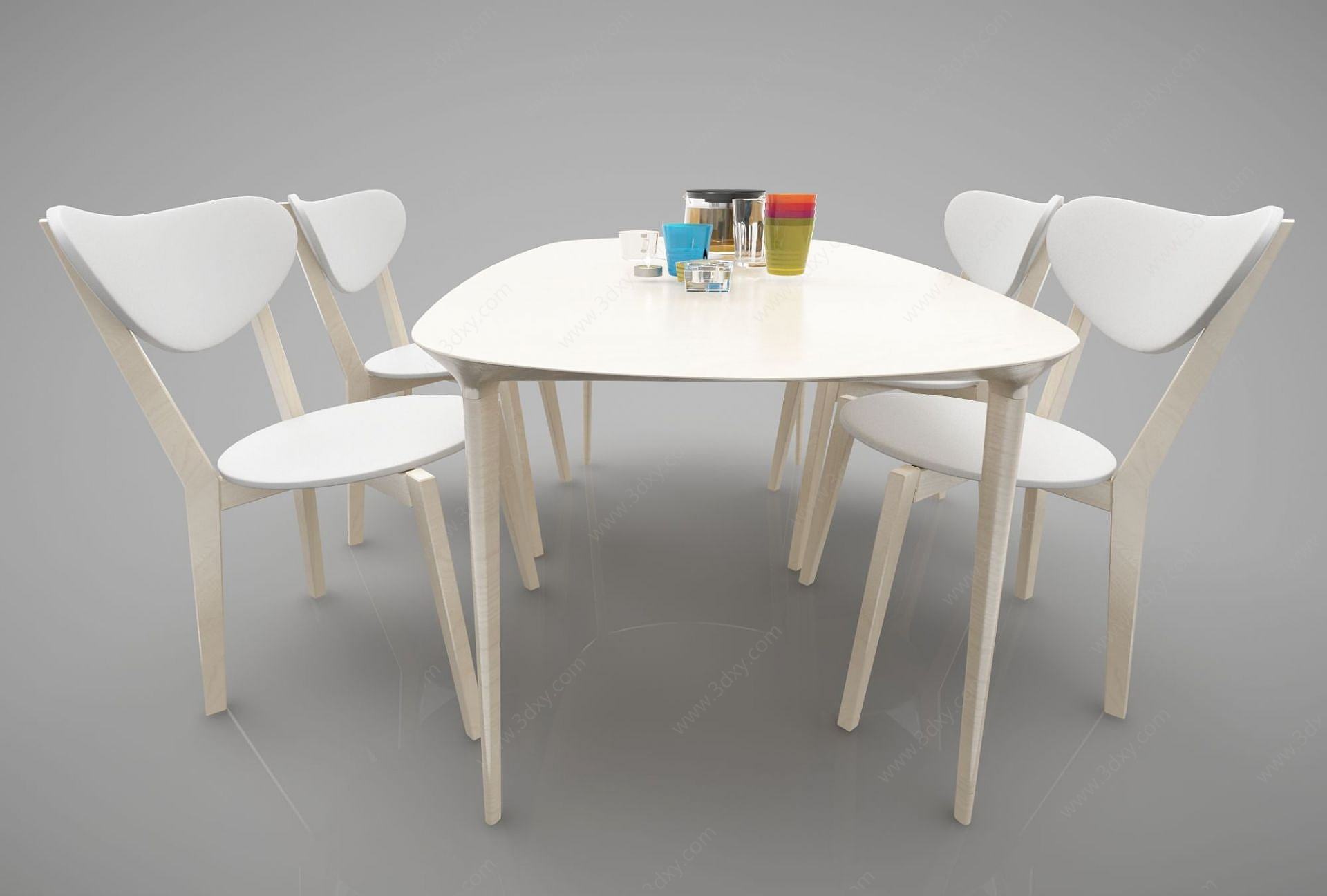 现代休息桌椅3D模型