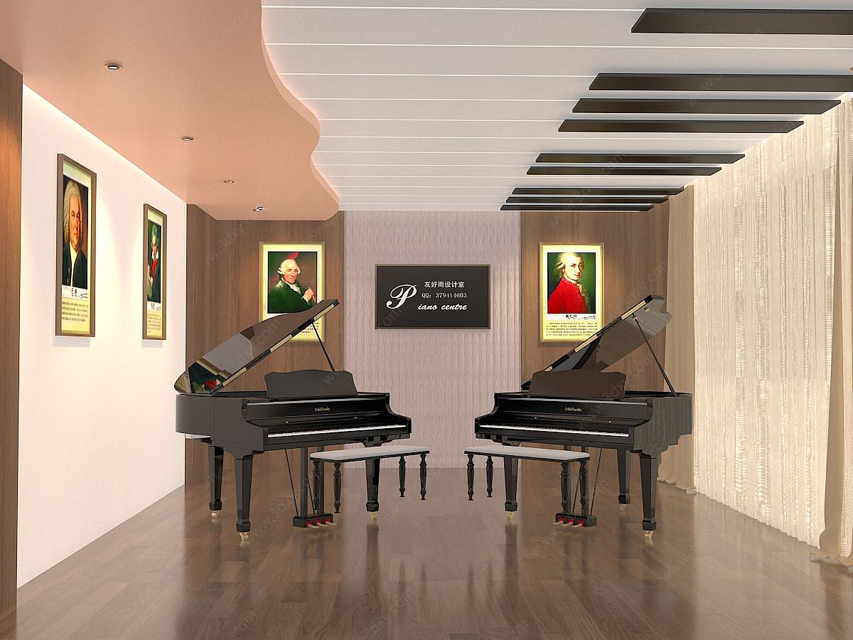 音乐教室钢琴培训机构3D模型