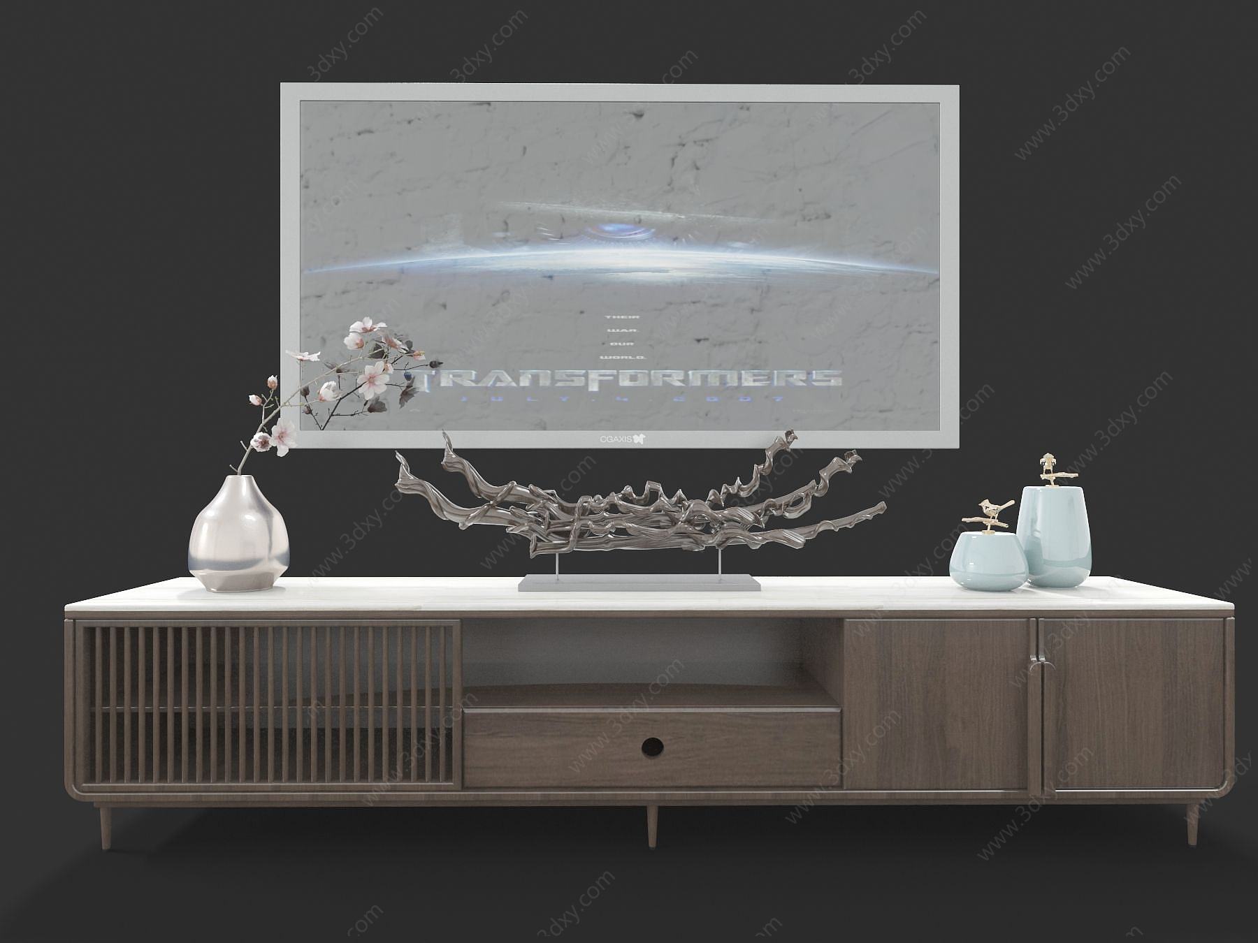现代风格电视柜3D模型