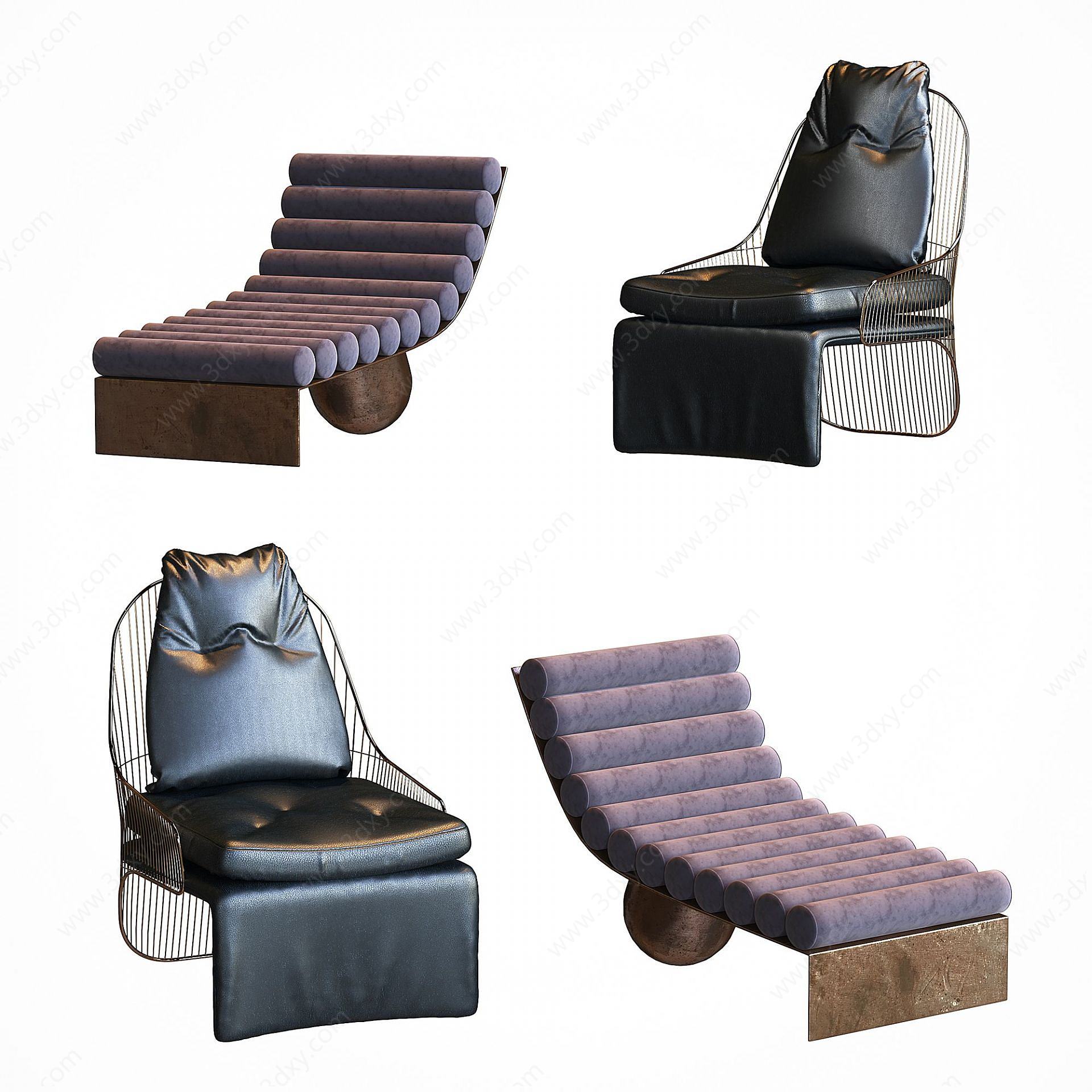 北欧现代单人沙发3D模型