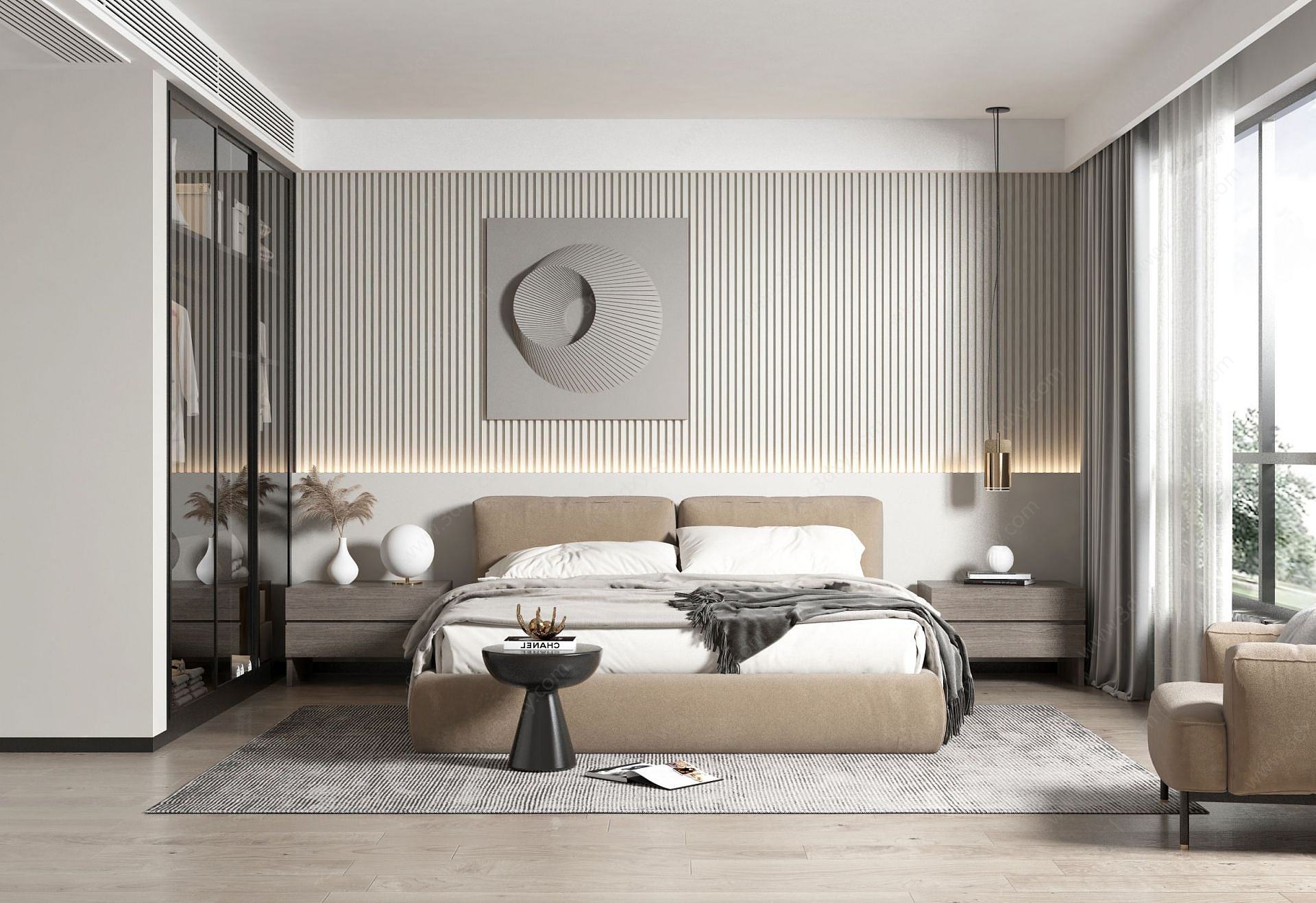 现代温馨卧室3D模型