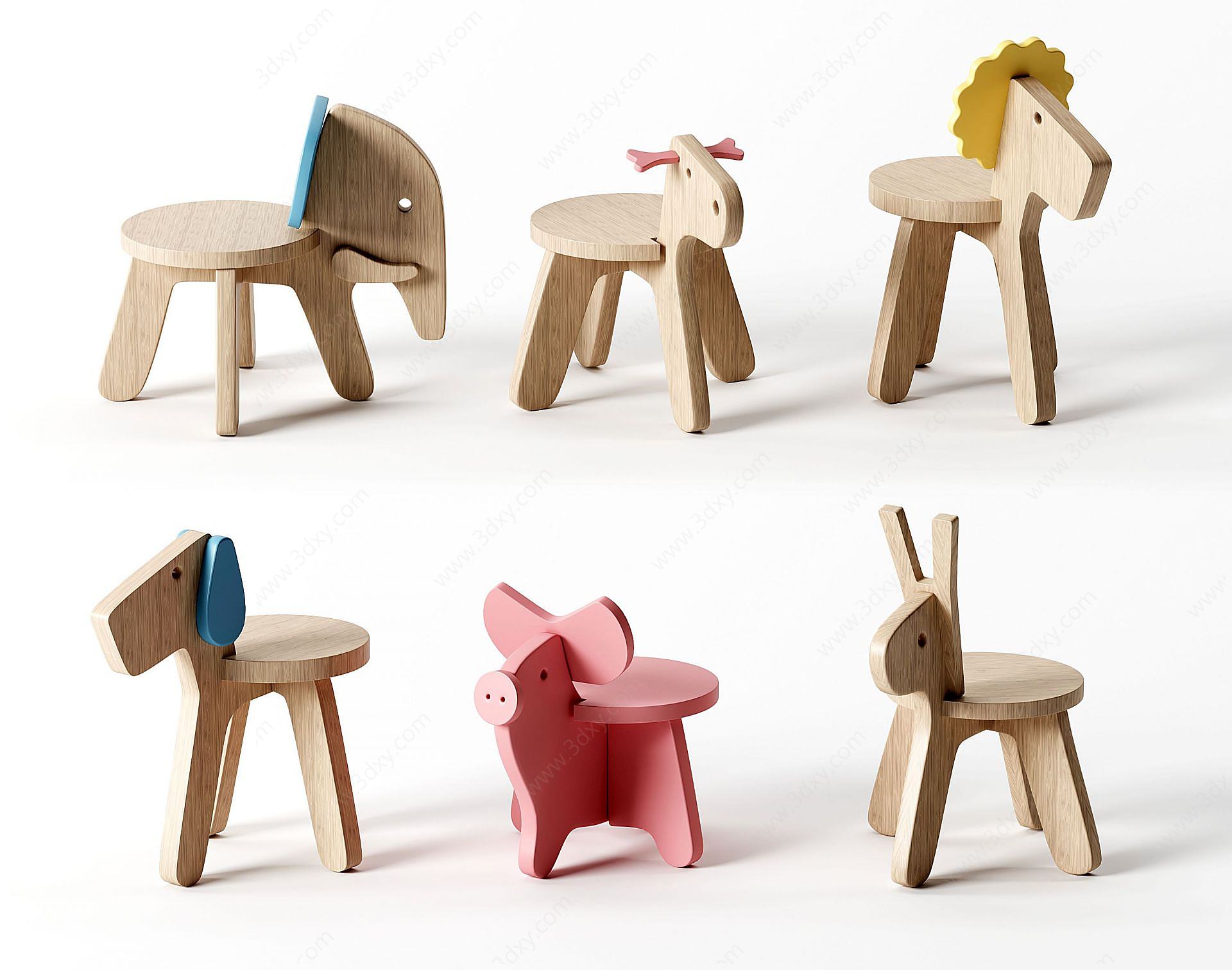 北欧儿童椅3D模型