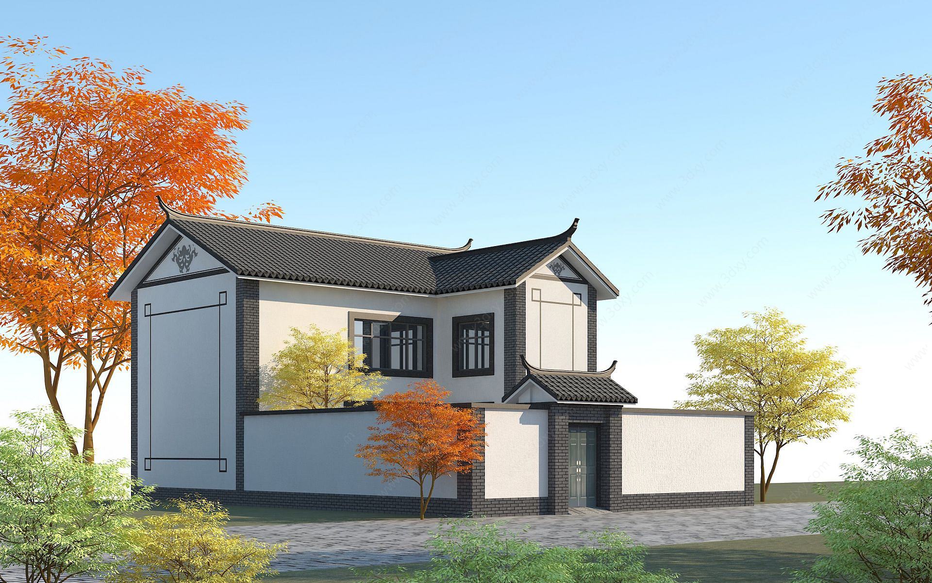 新中式民房3D模型