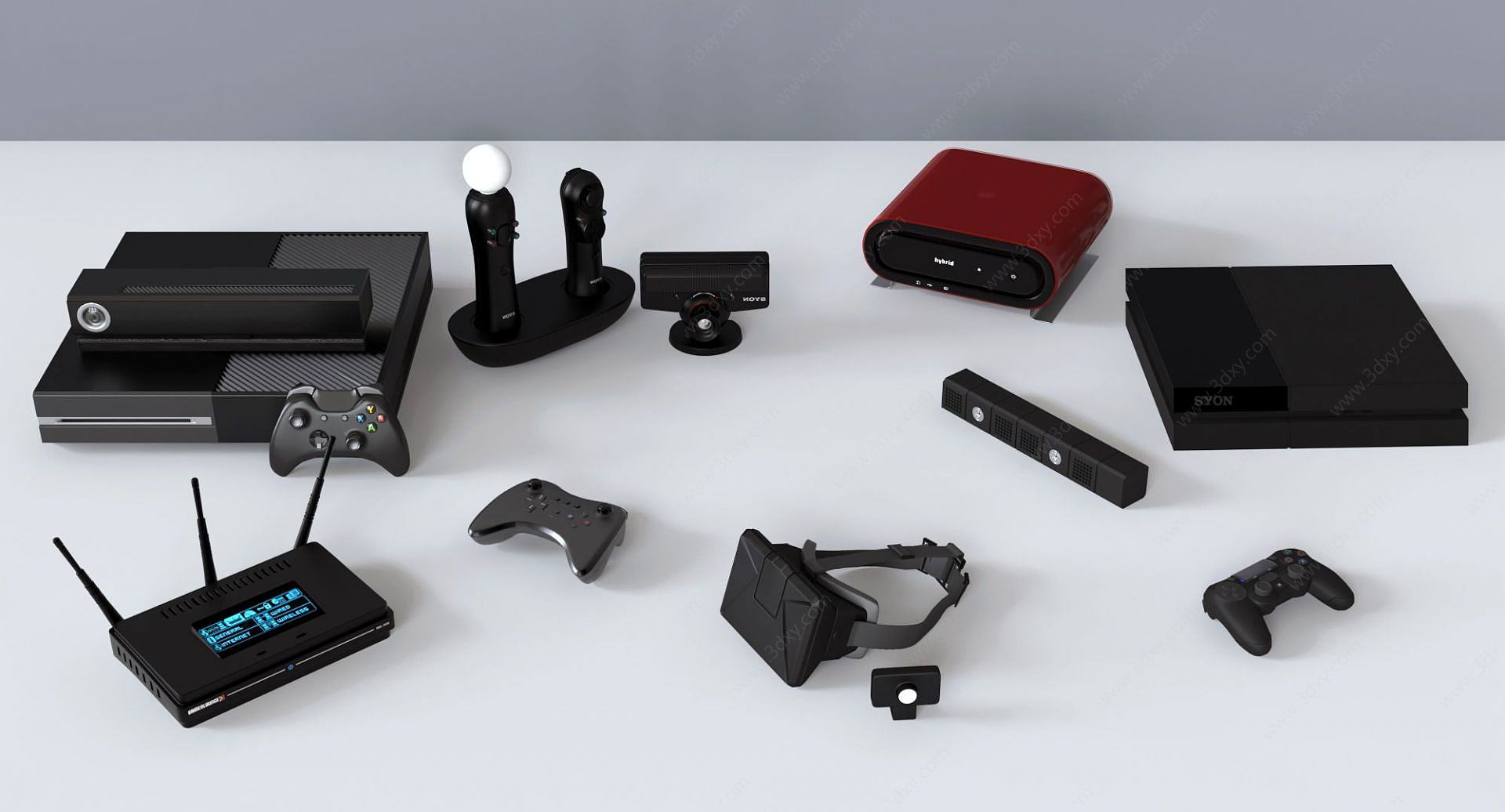 现代游戏机VR眼镜音响3D模型
