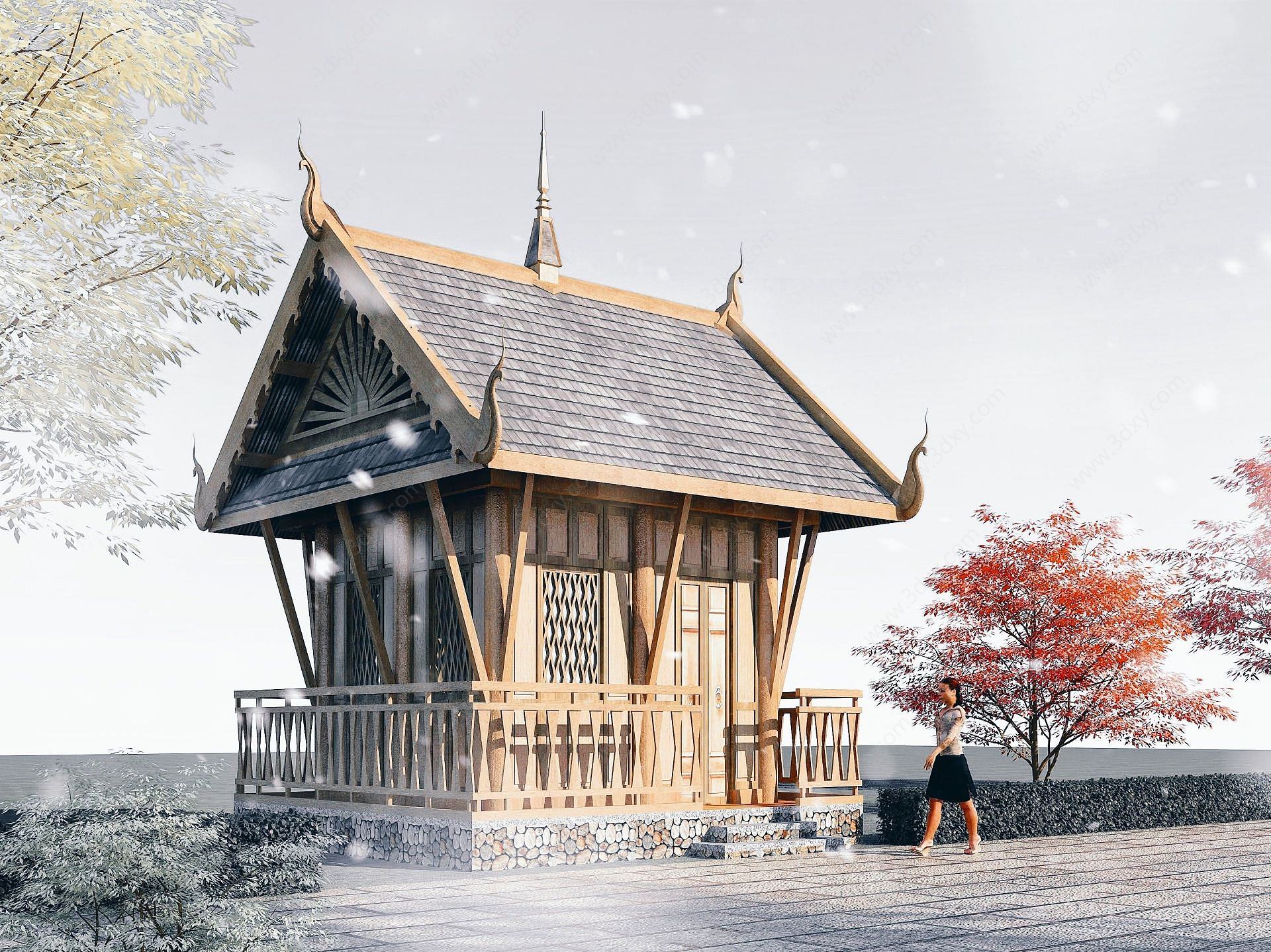 东南亚风格小建筑3D模型