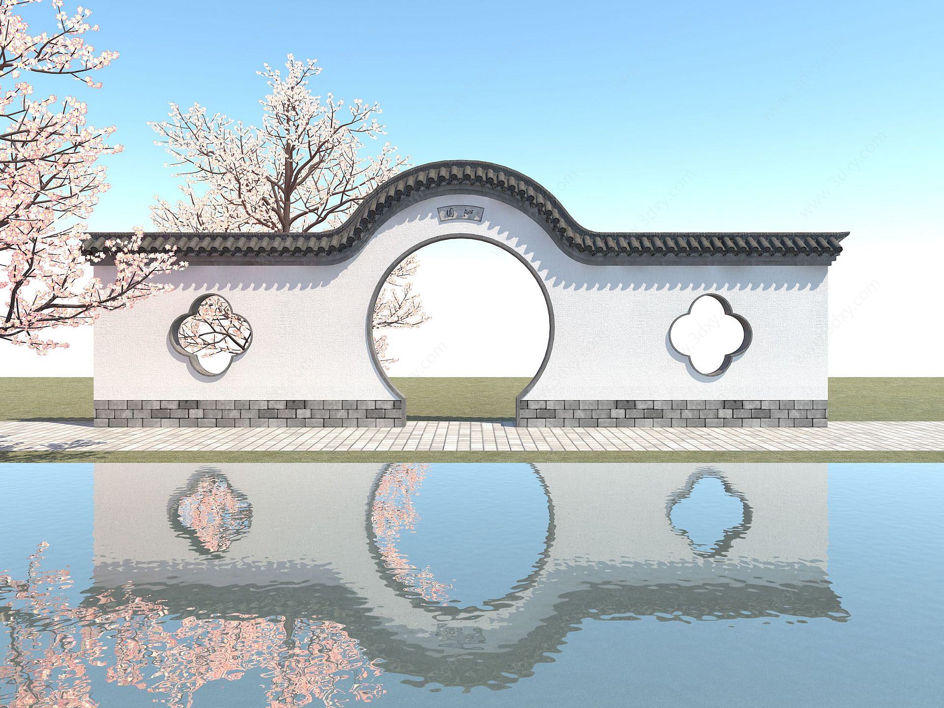 中式拱门3D模型