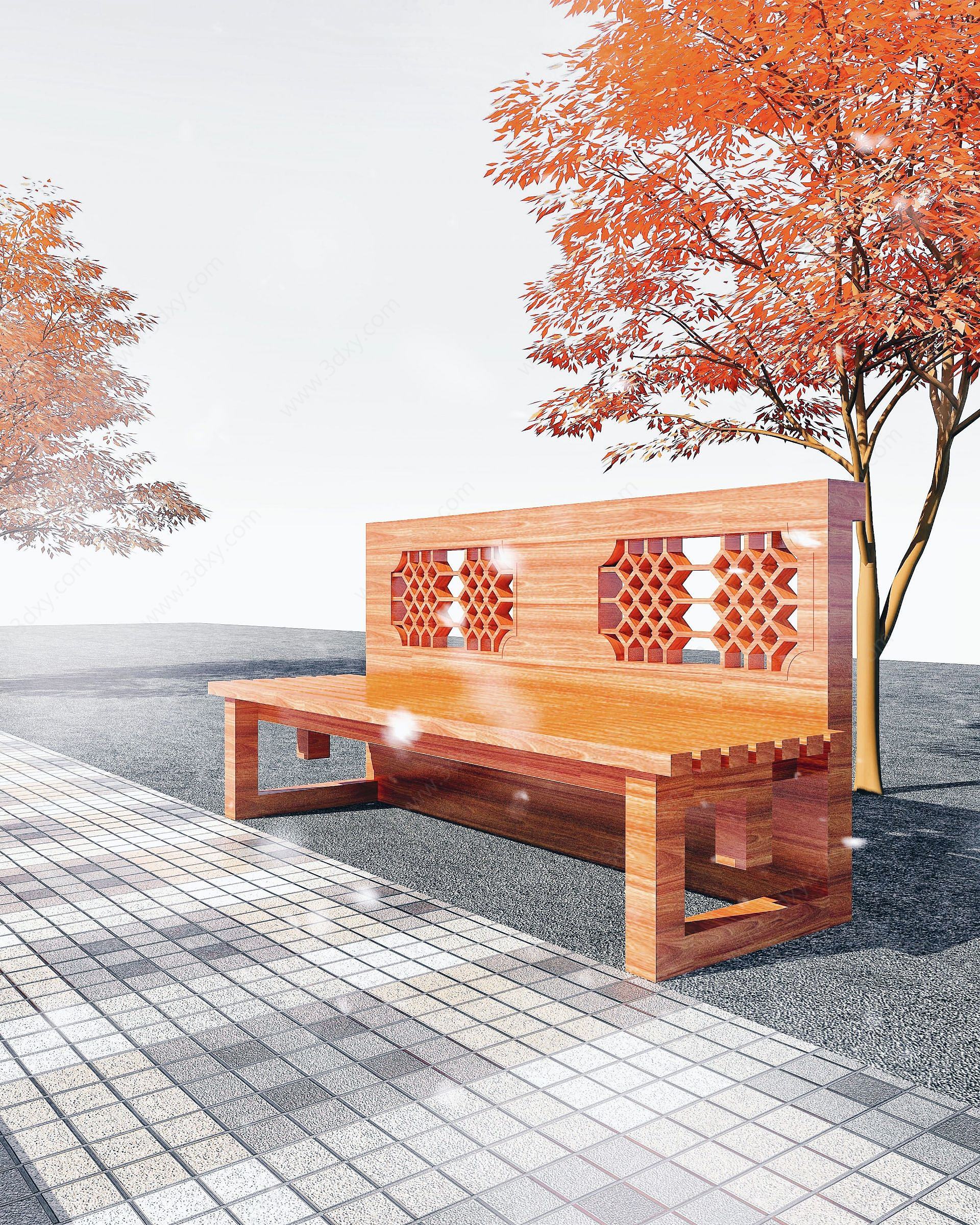 景观小品长椅3D模型
