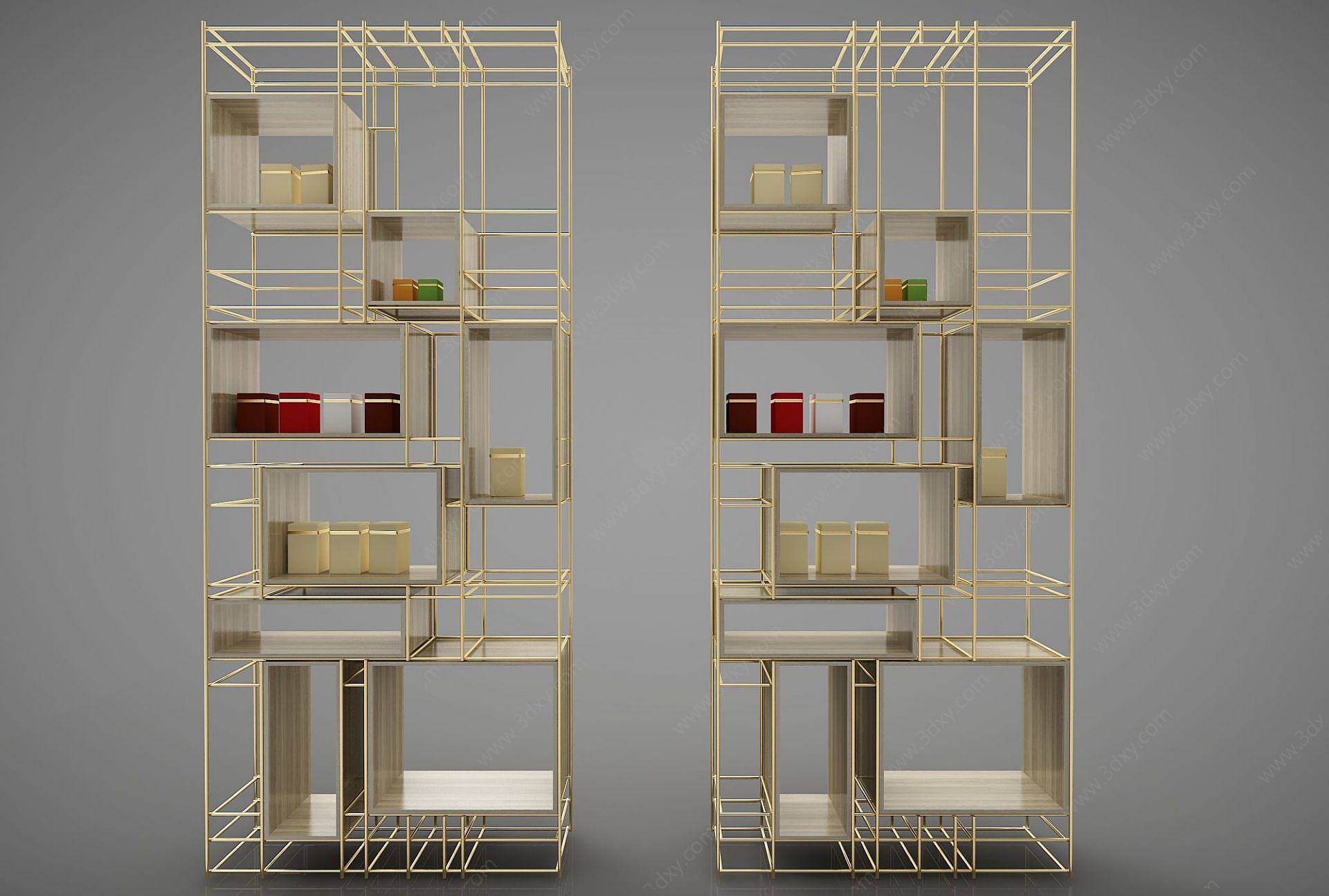 现代家居组合博古架3D模型