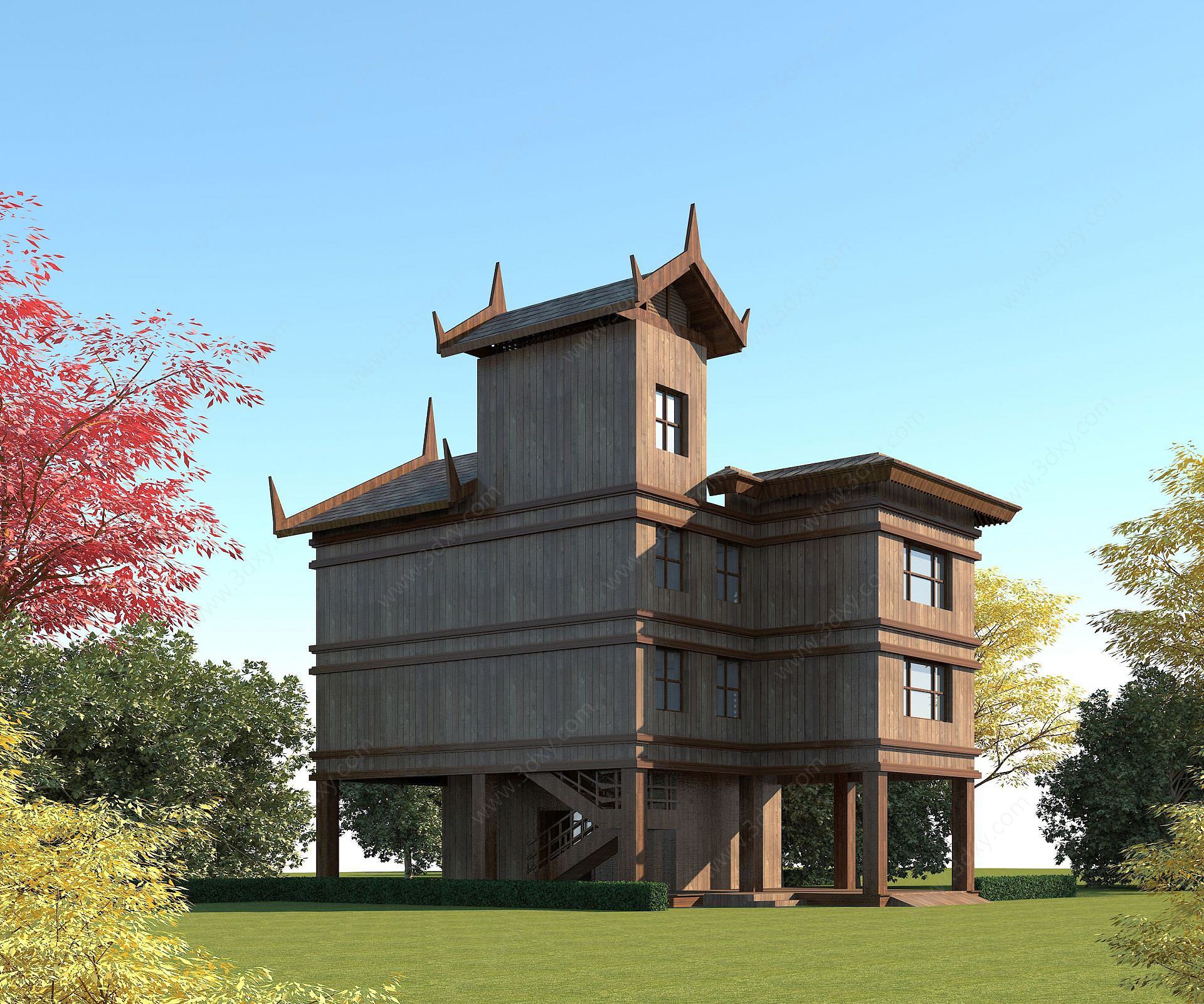 东南亚民房3D模型