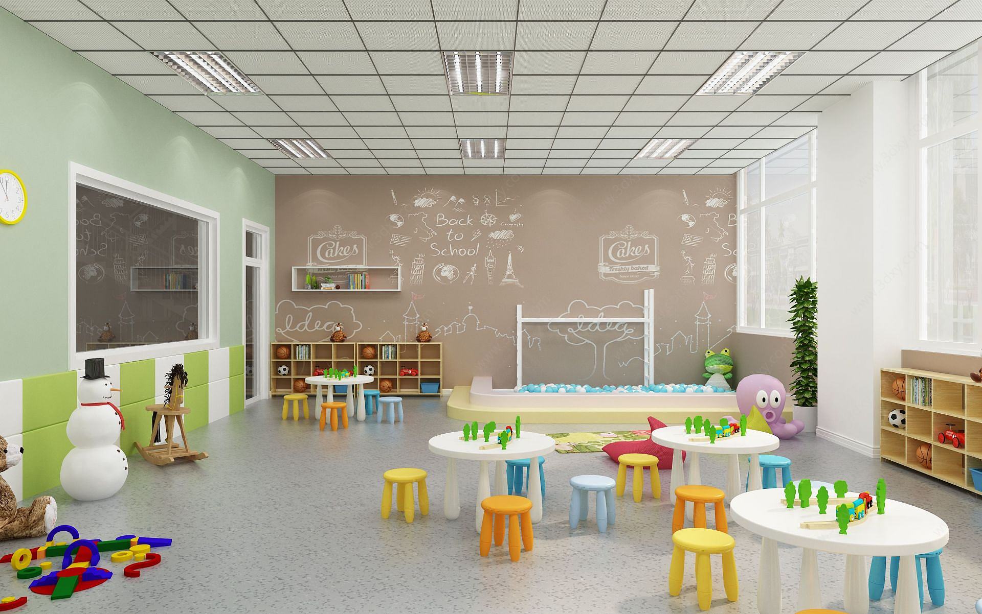 幼儿园教室3D模型