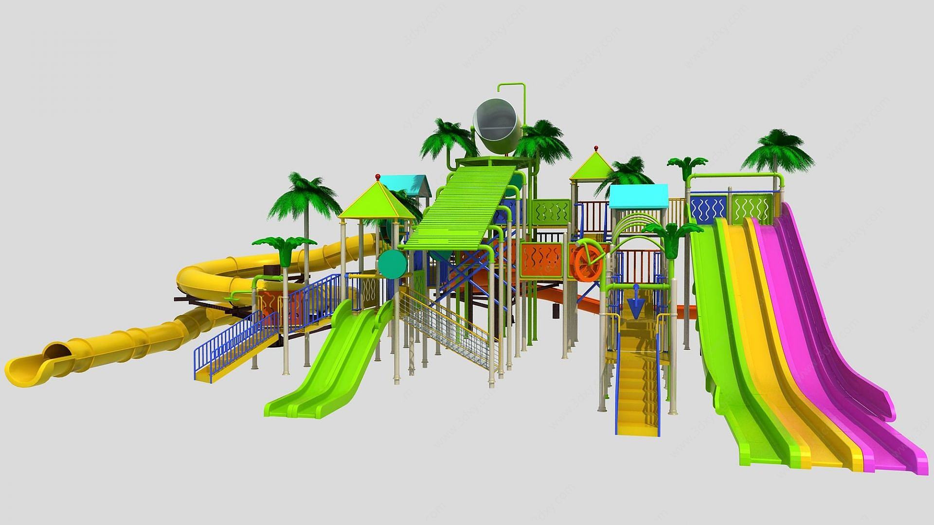 大型水上乐园3D模型