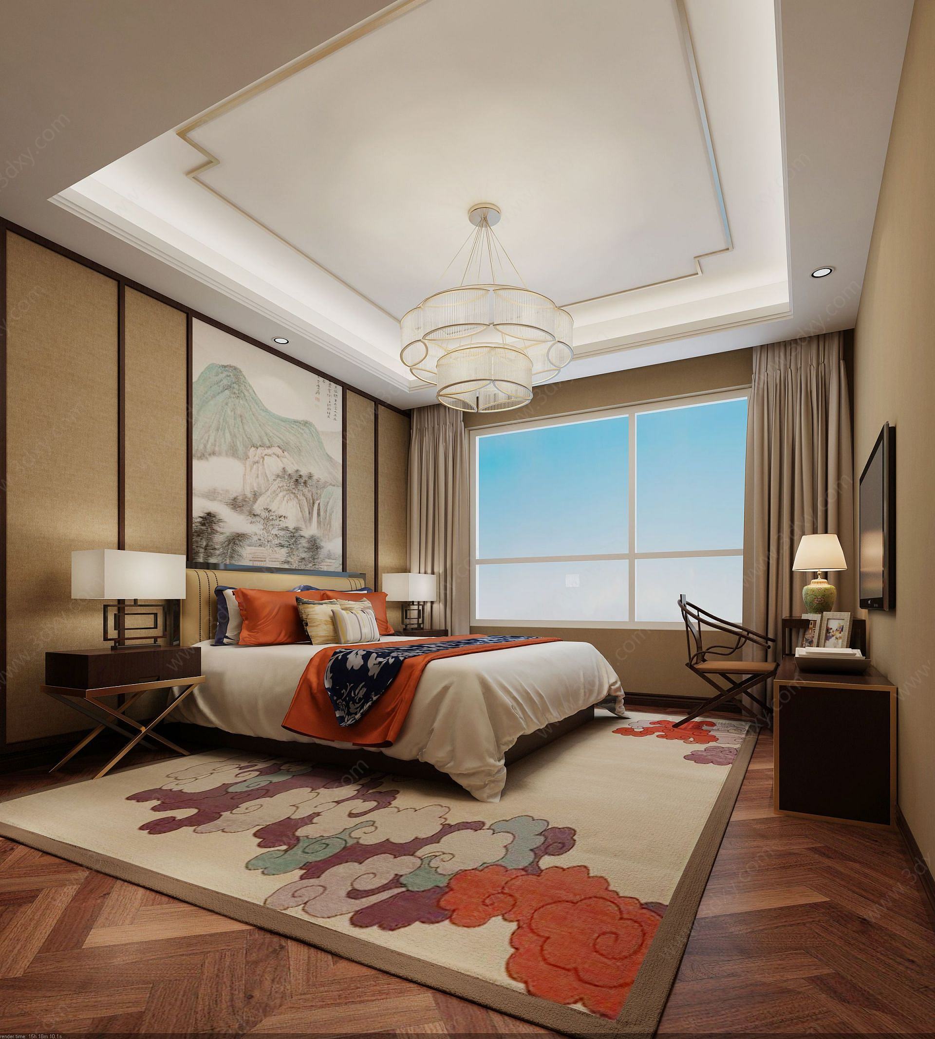 新中式风格酒店3D模型