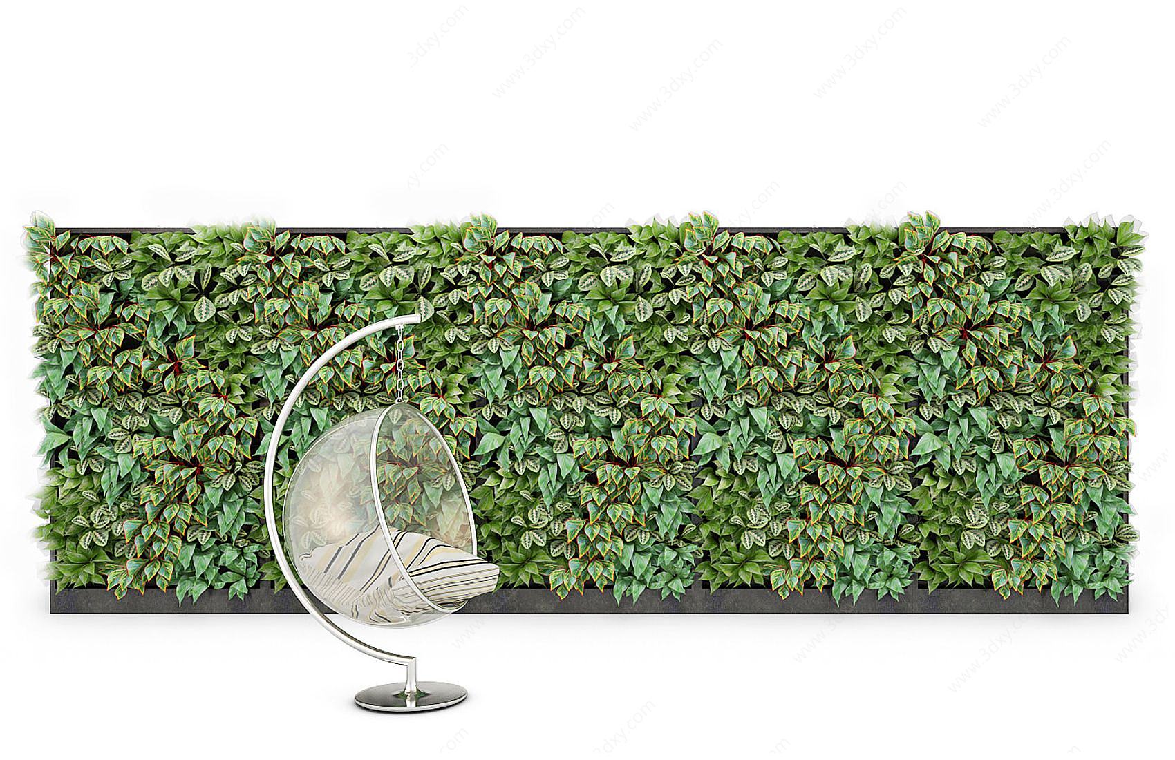 现代装饰植物墙3D模型