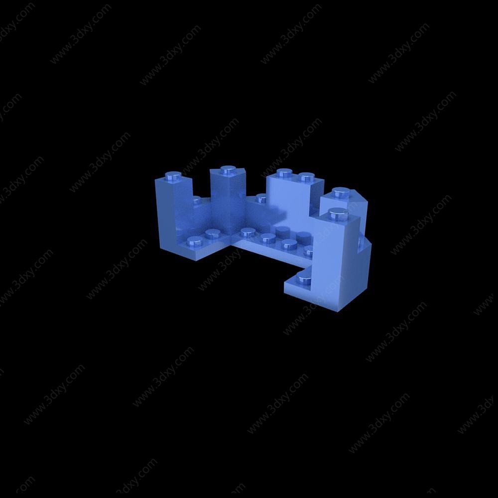 乐高积木城墙配件3D模型