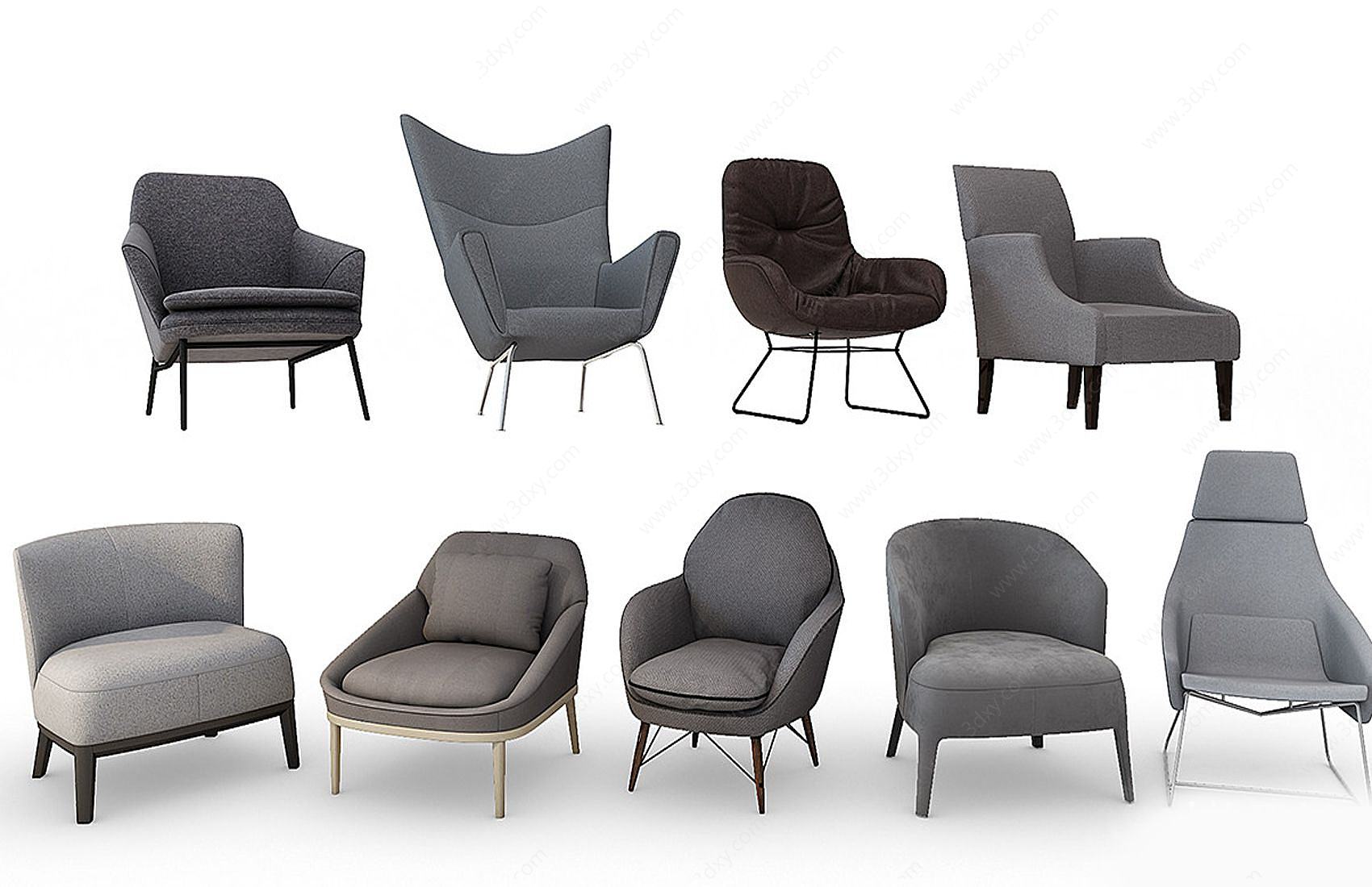 现代装饰休闲椅子3D模型