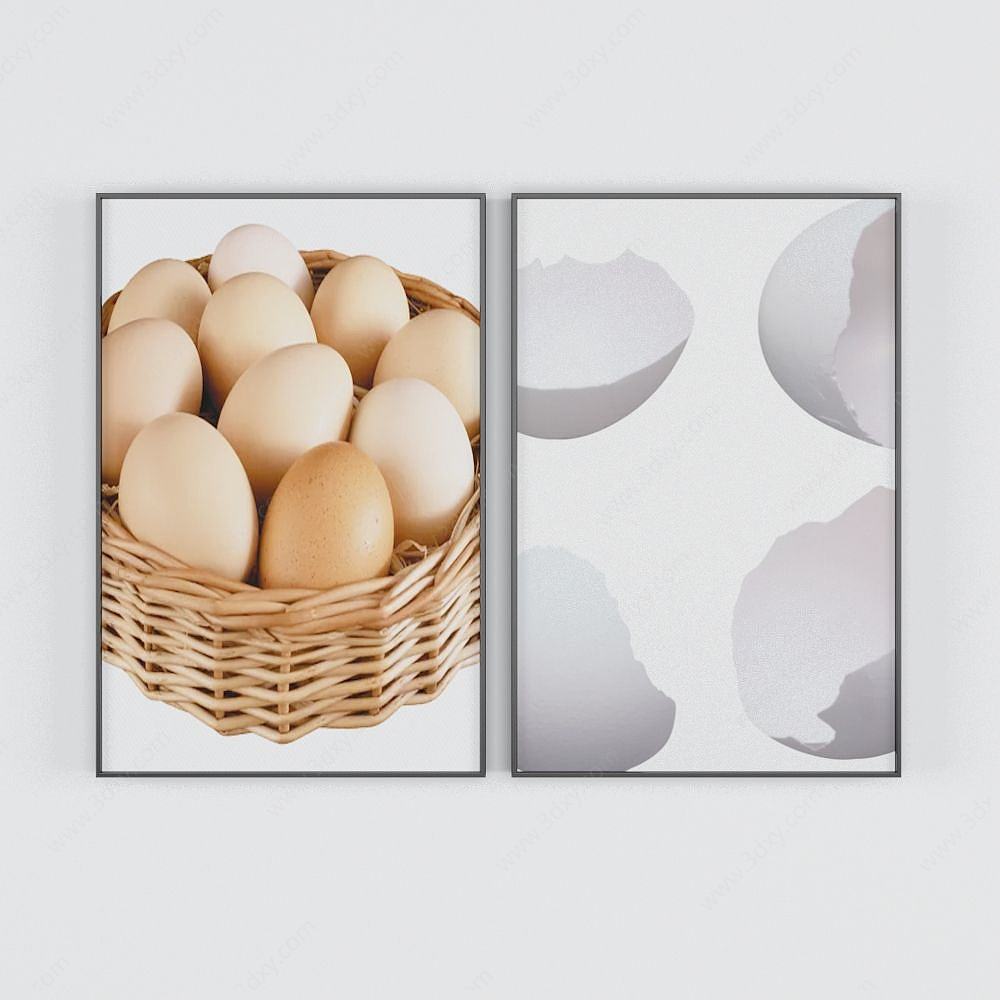 鸡蛋装饰画3D模型