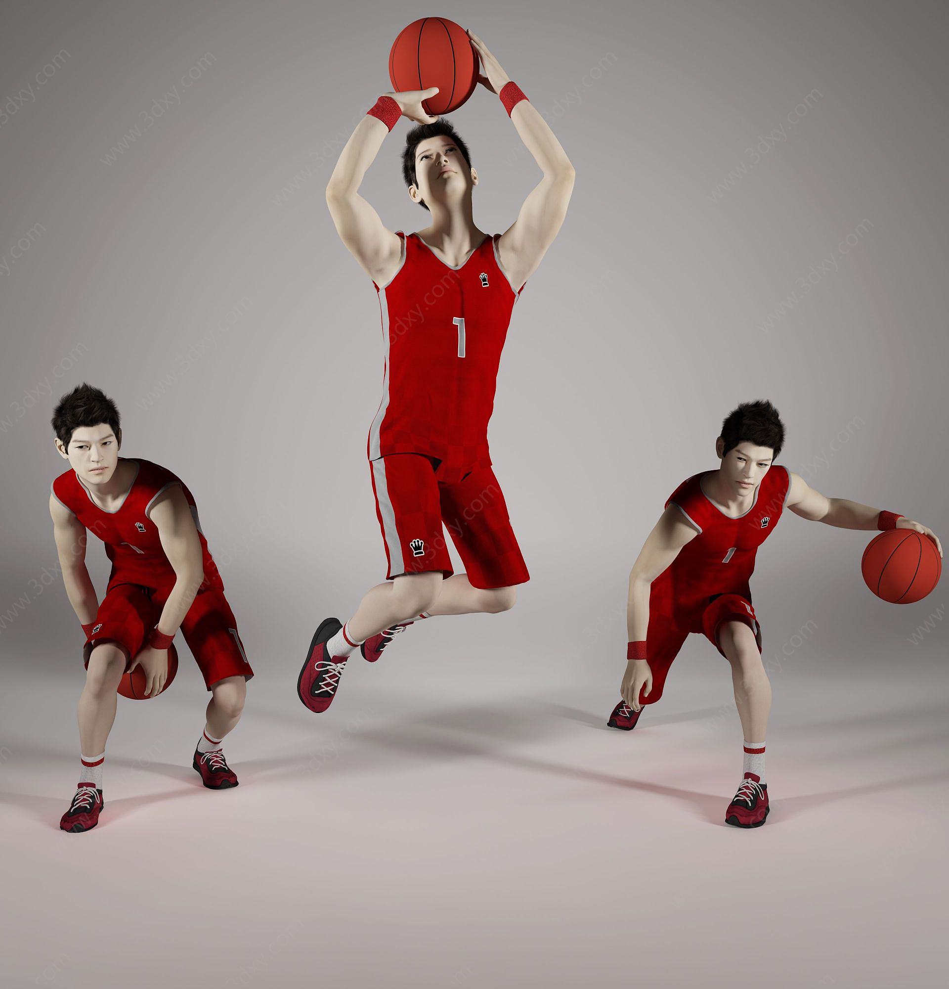 现代风格打篮球男人3D模型