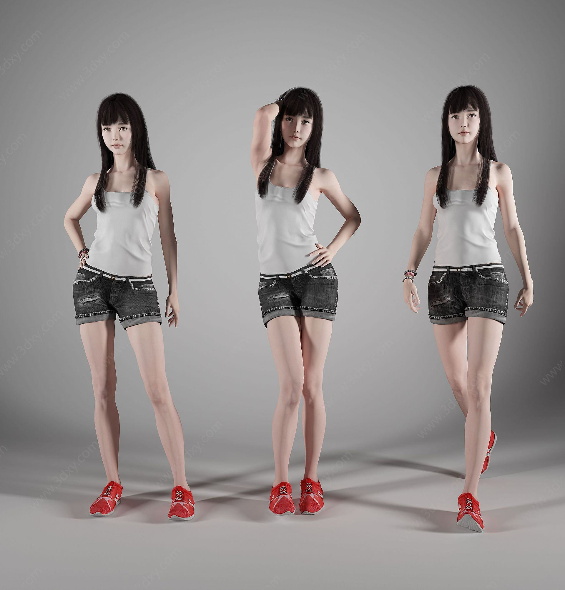 现代风格美女人物3D模型