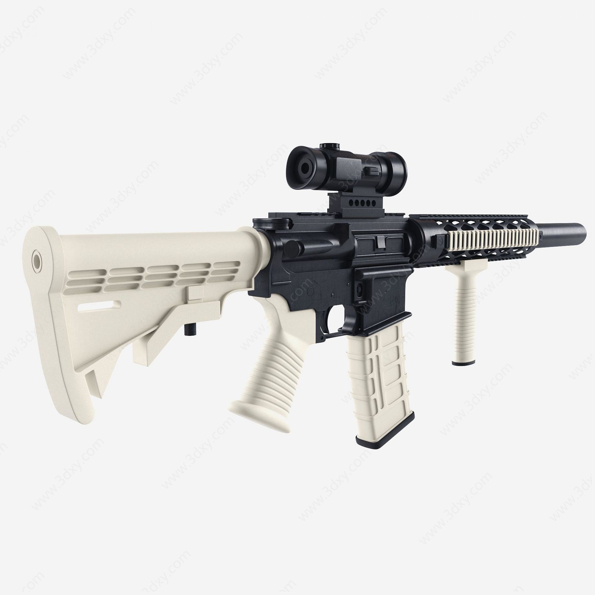 现代M4卡宾冲锋枪3D模型