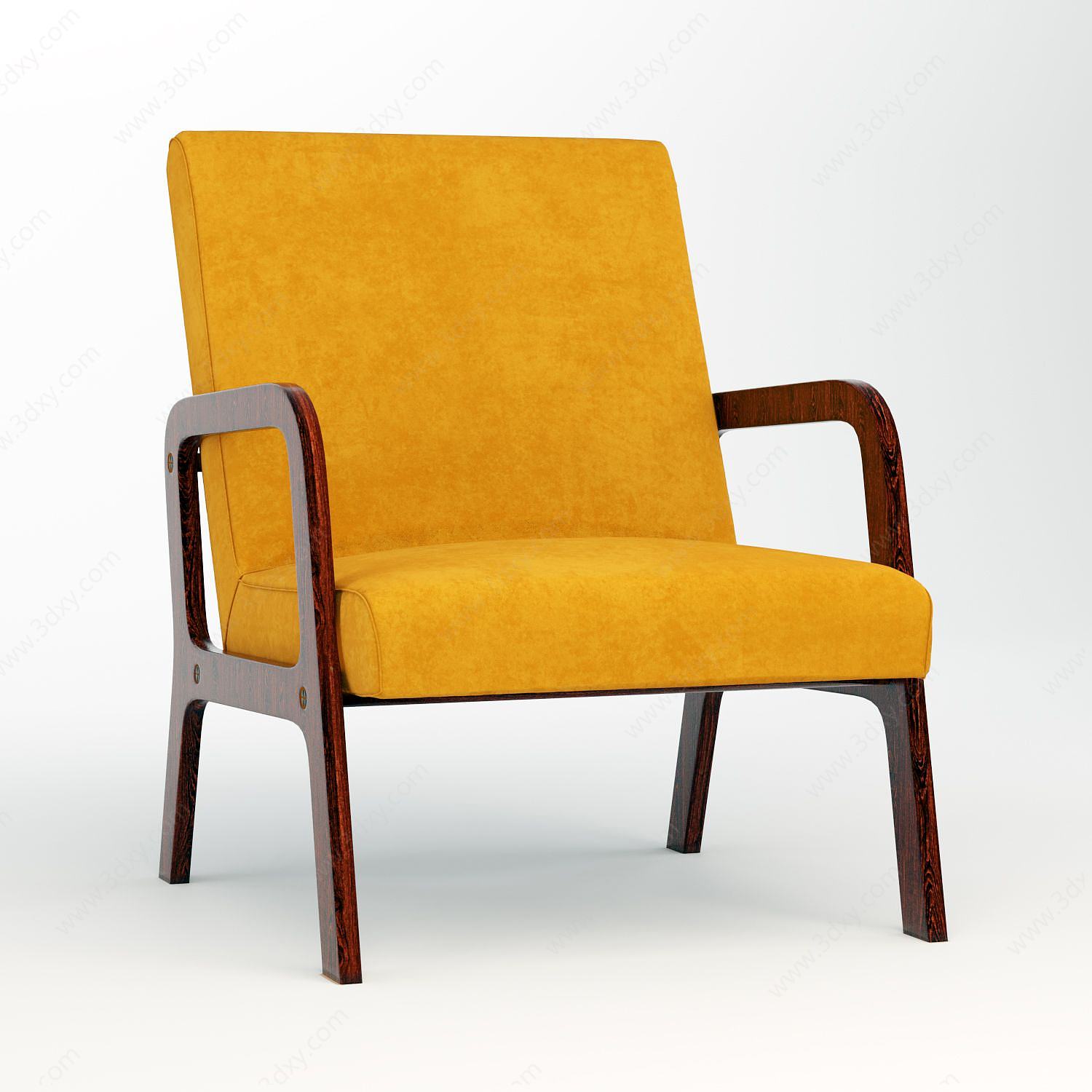 休闲黄椅3D模型