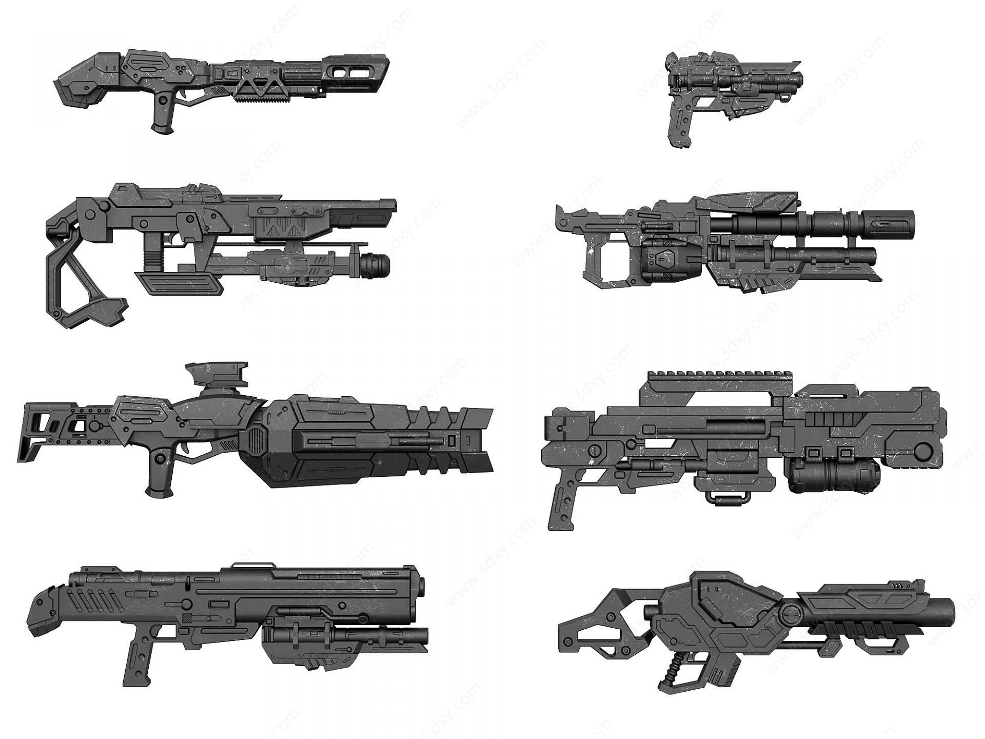 未来科幻枪支武器冲锋枪3D模型