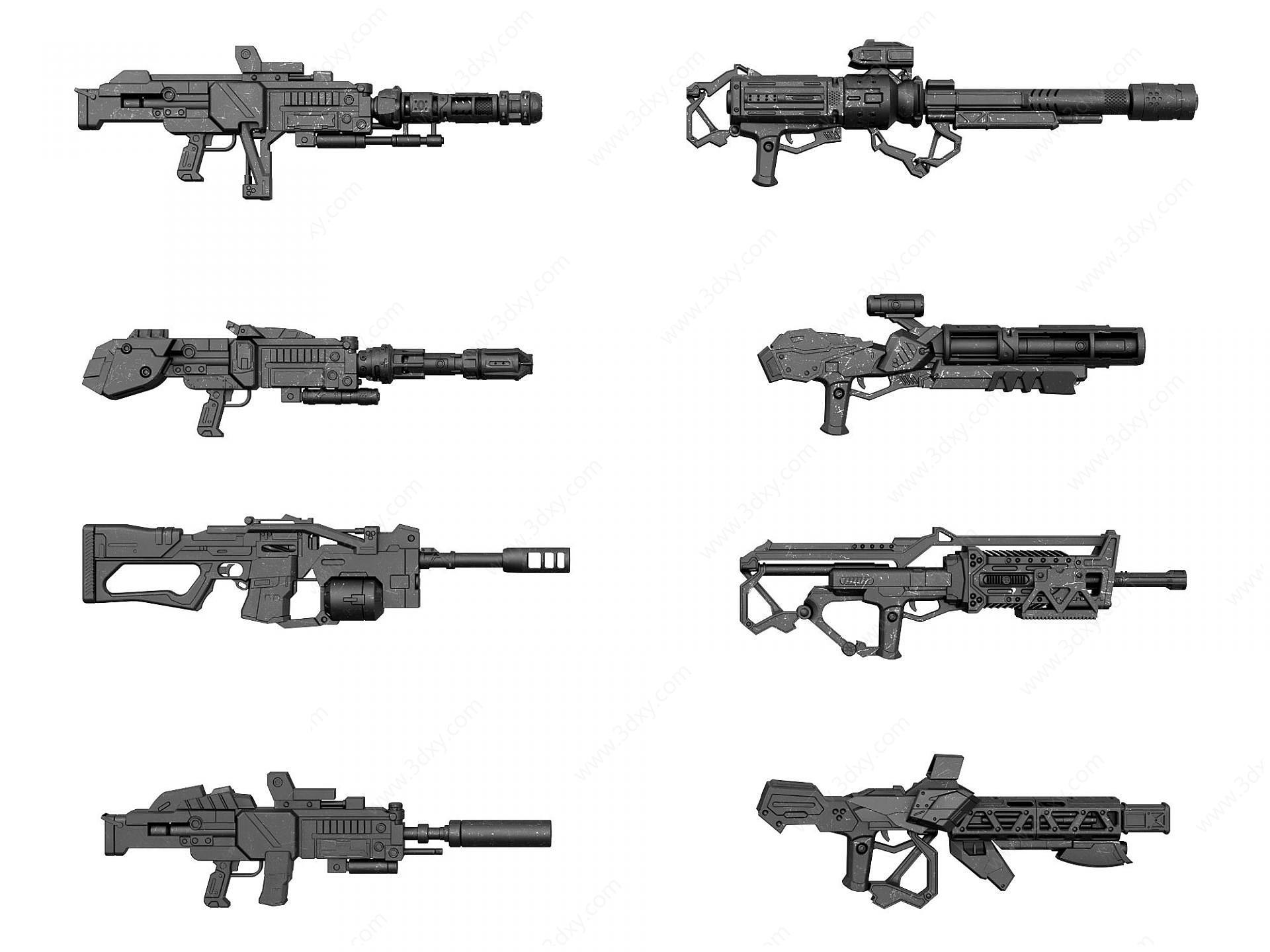 科幻武器枪支冲锋枪3D模型