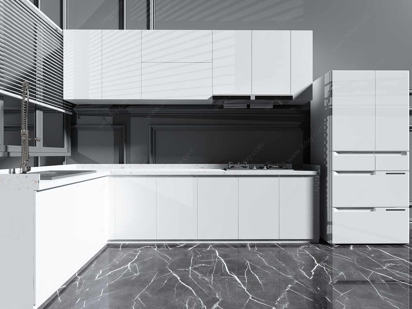 现代装饰厨柜3D模型