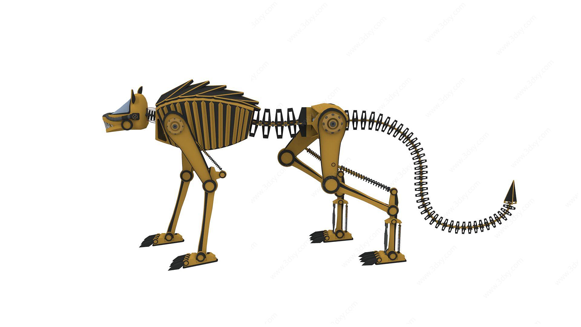 黄色机械狗3D模型