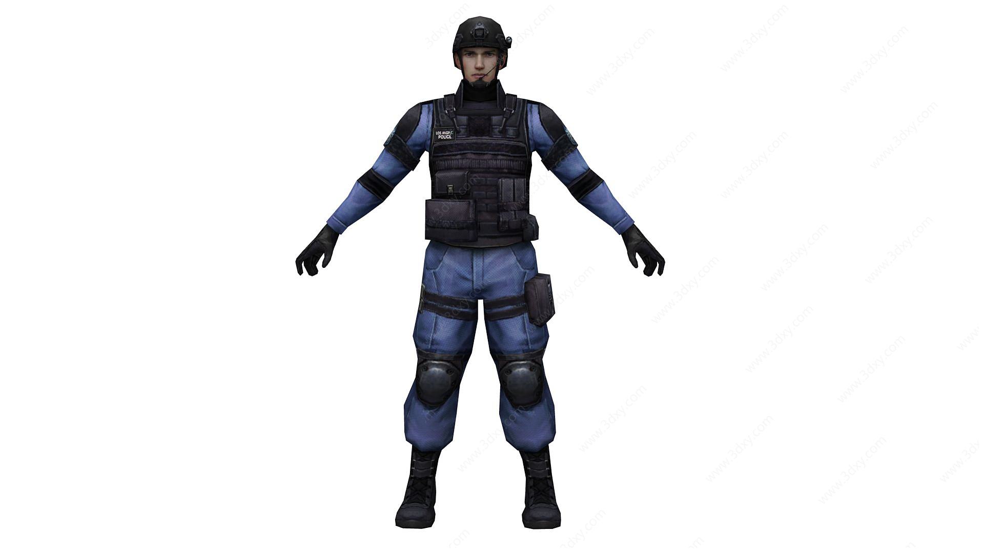 特种部队警察3D模型