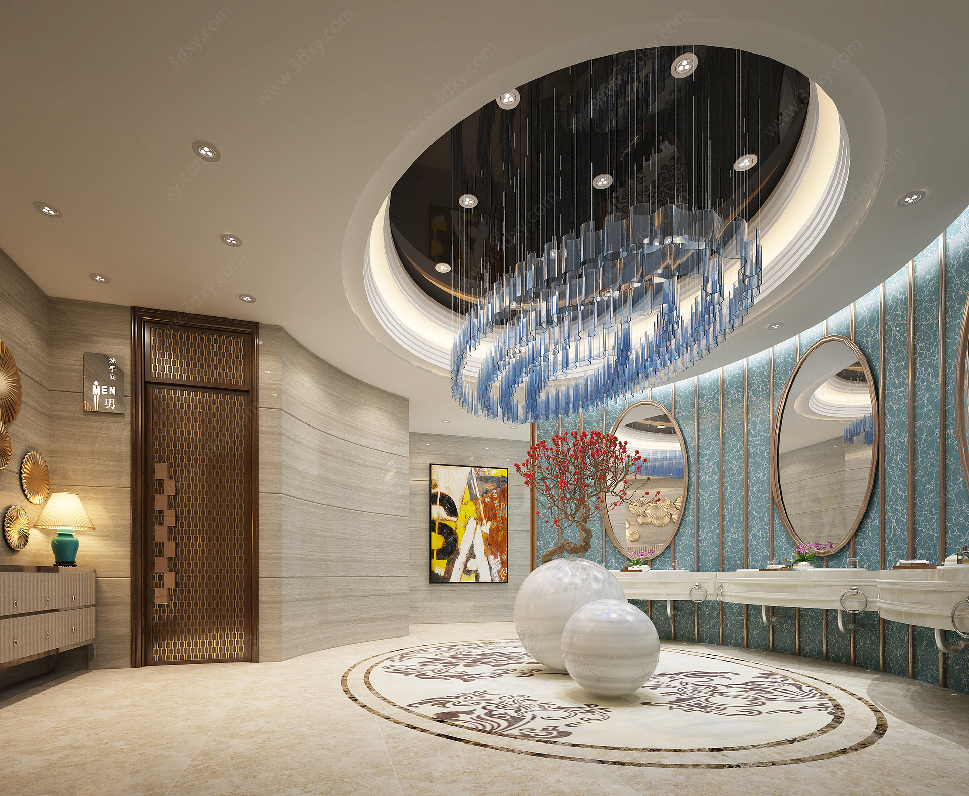 豪华酒店卫生间3D模型