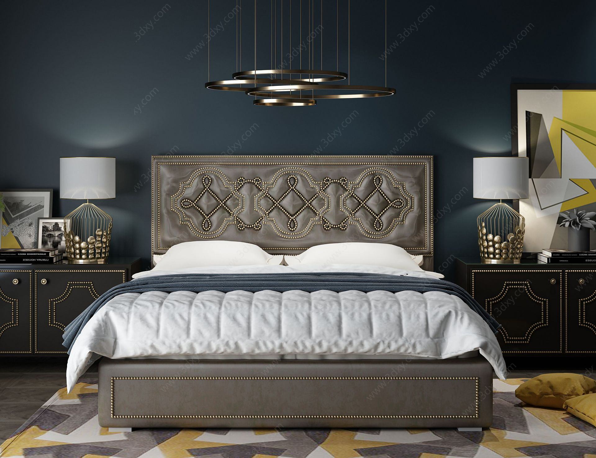 现代软装卧室床3D模型