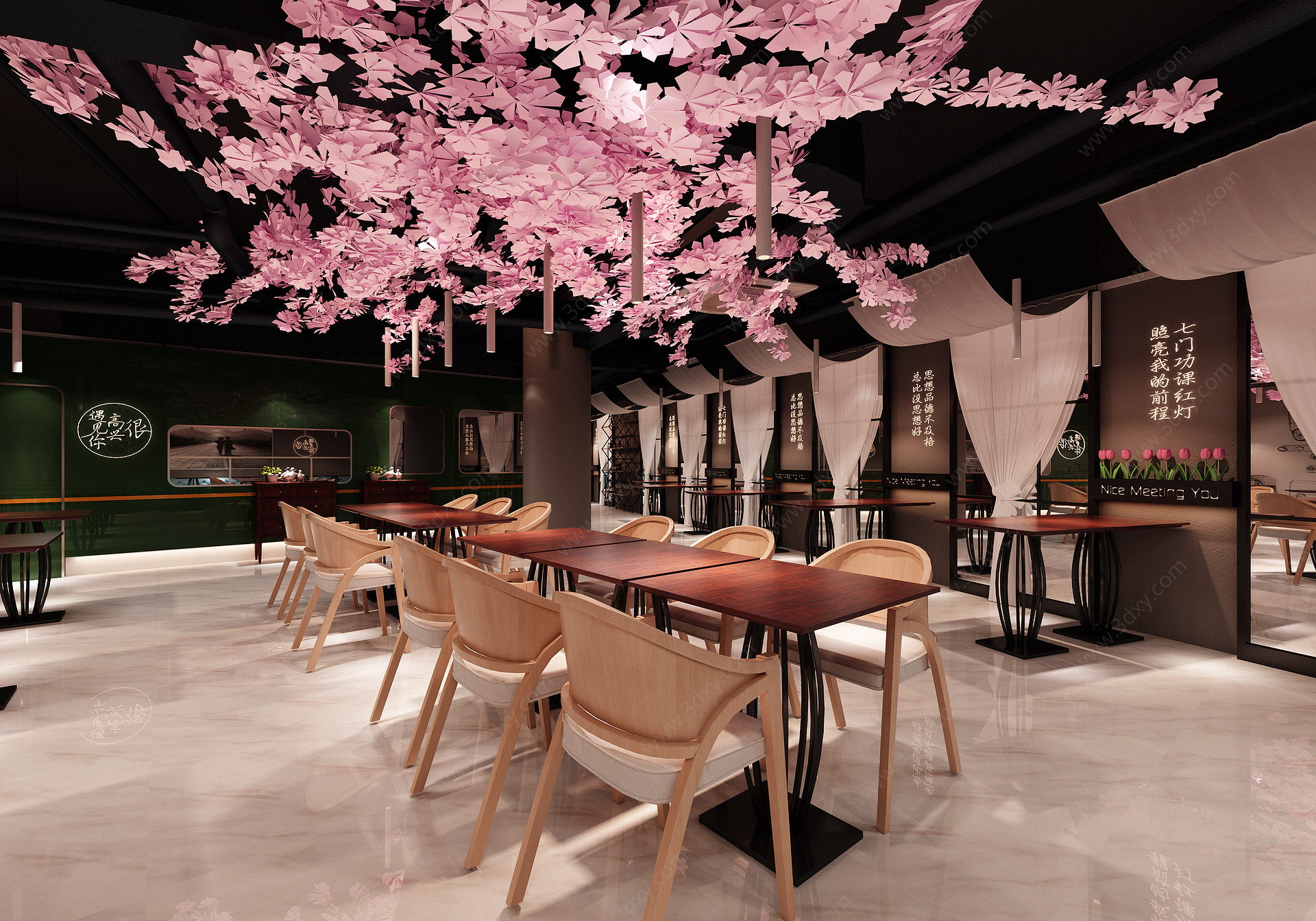 樱花主题餐厅3D模型