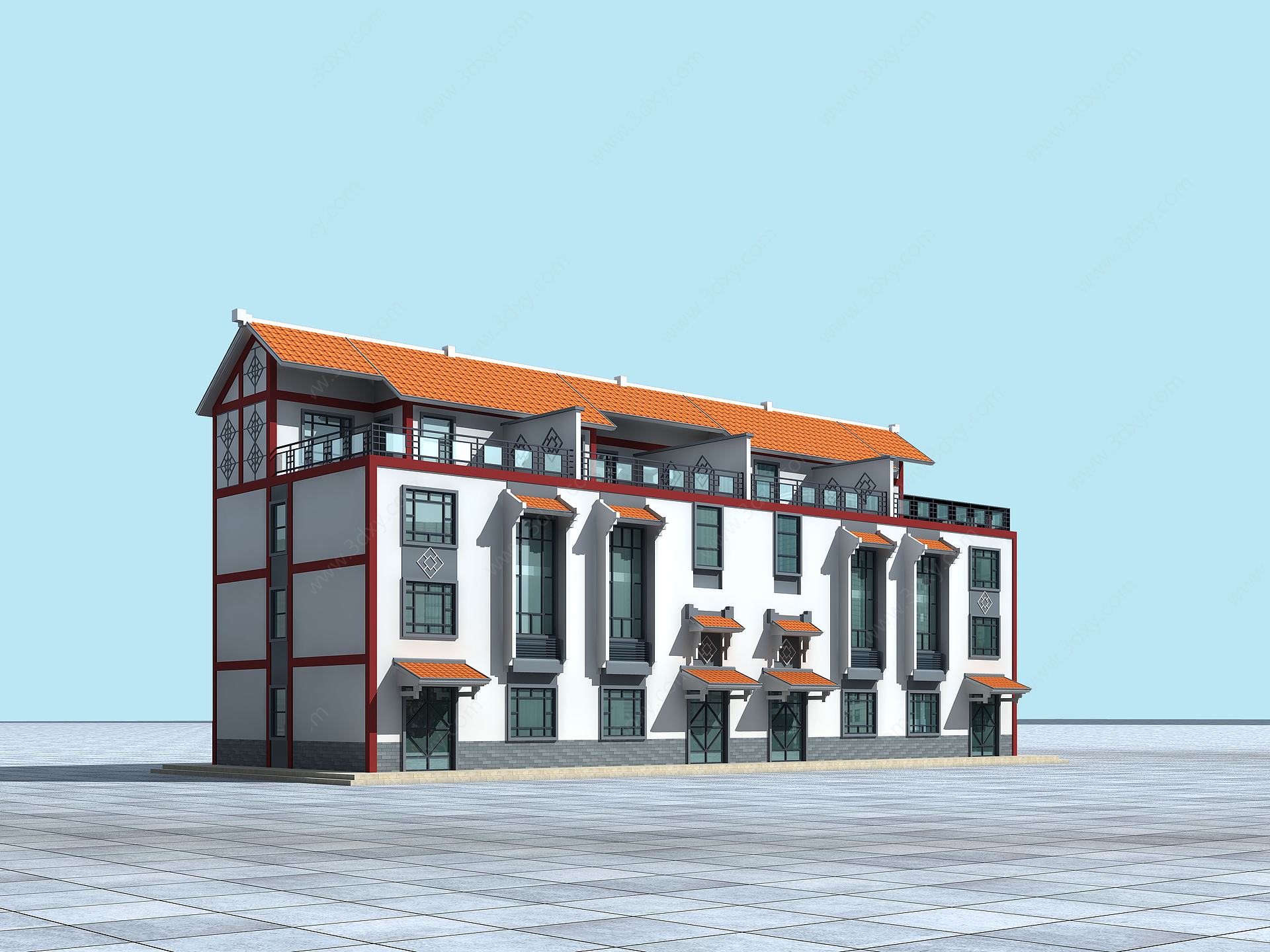 新农村中式住宅3D模型