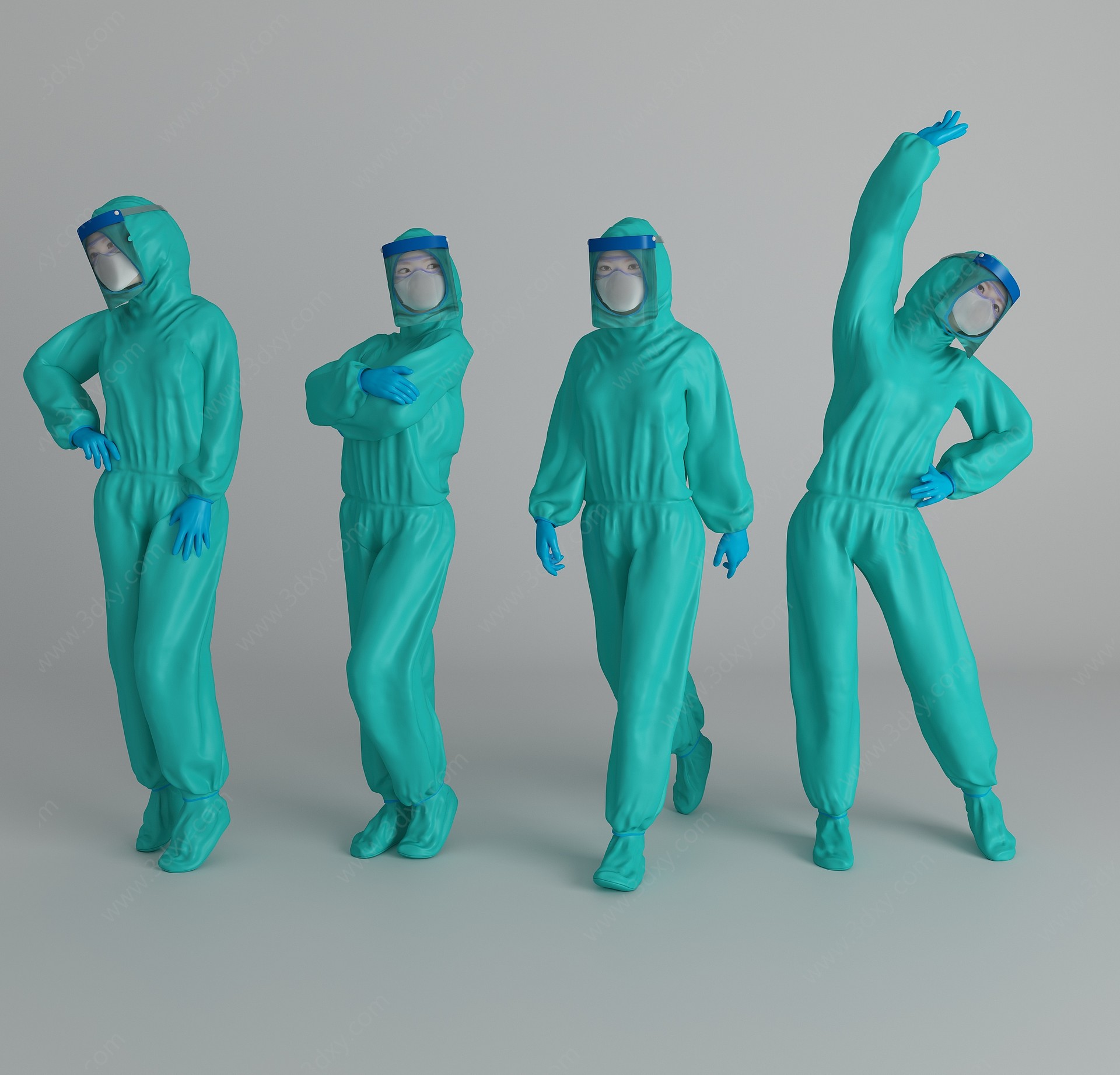 现代风格医生护士人物3D模型