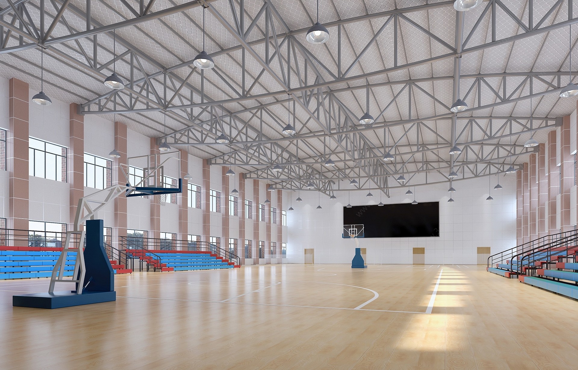 体育馆室内篮球场3D模型