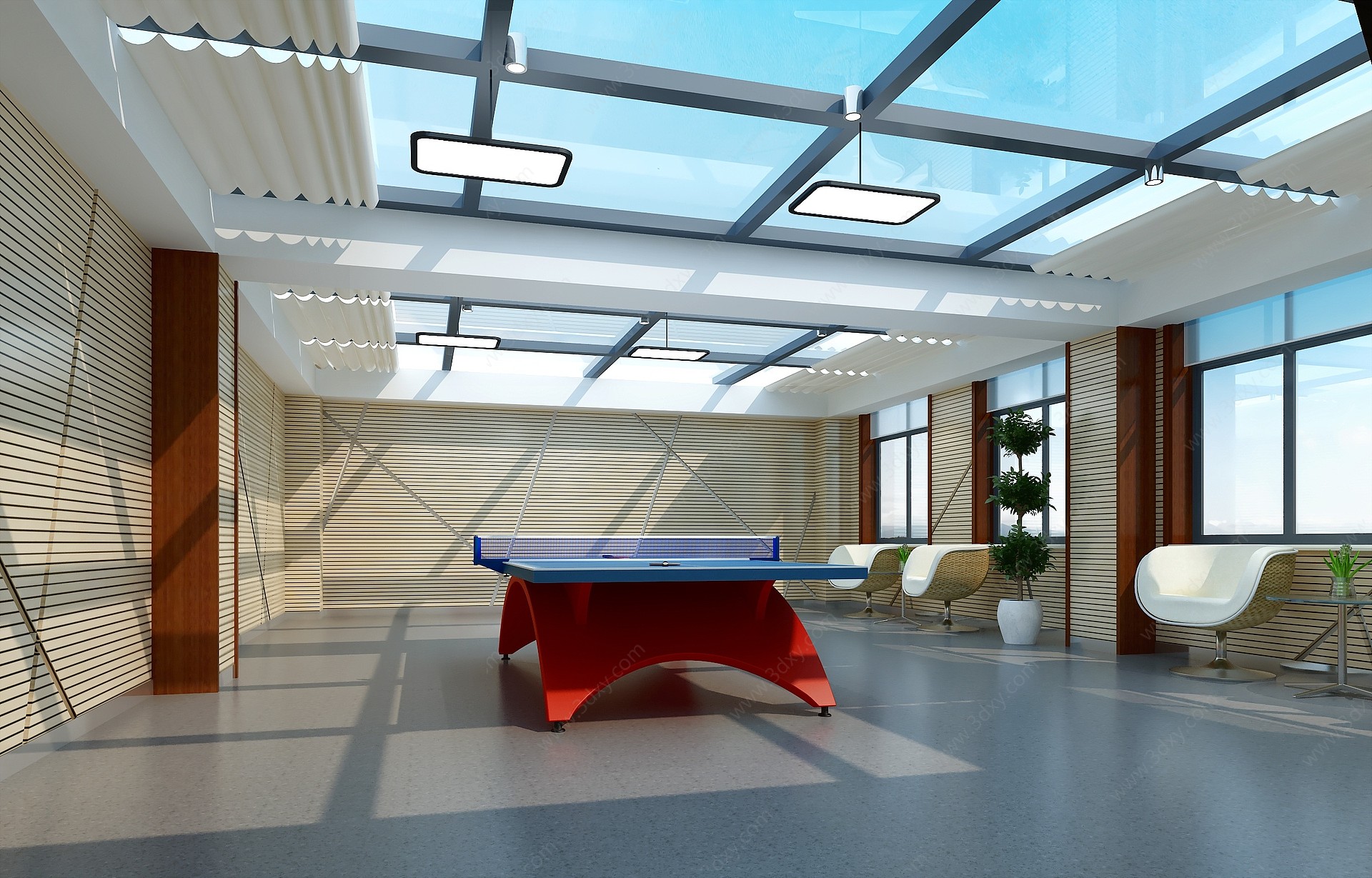 天棚乒乓球室3D模型