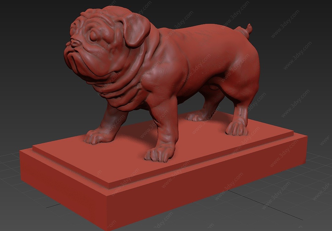 斗牛犬摆件3D模型