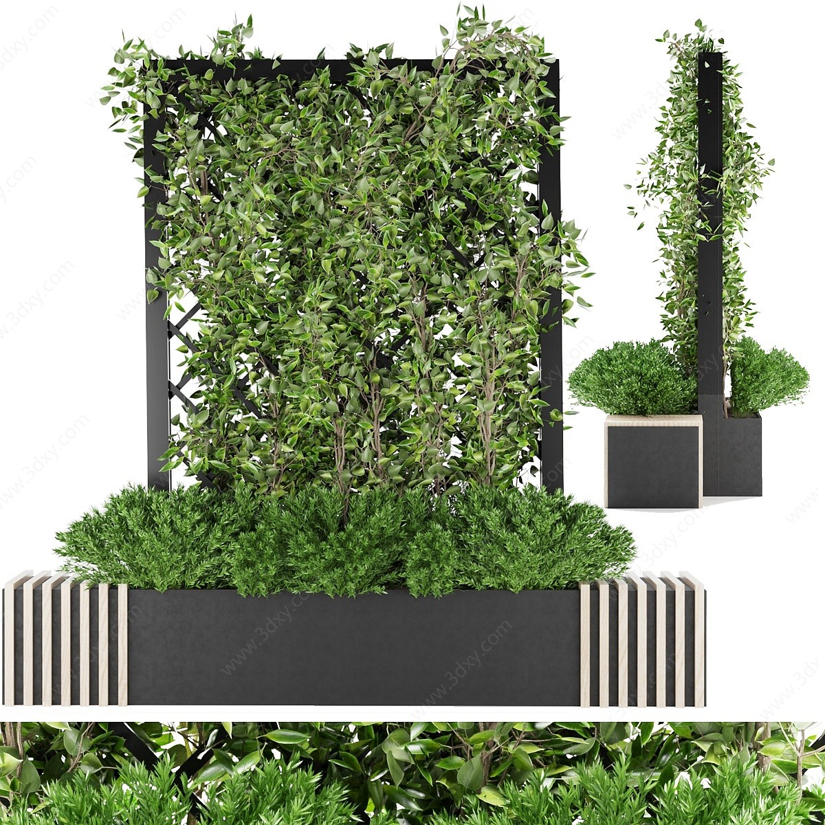 现代植物花架花圃3D模型