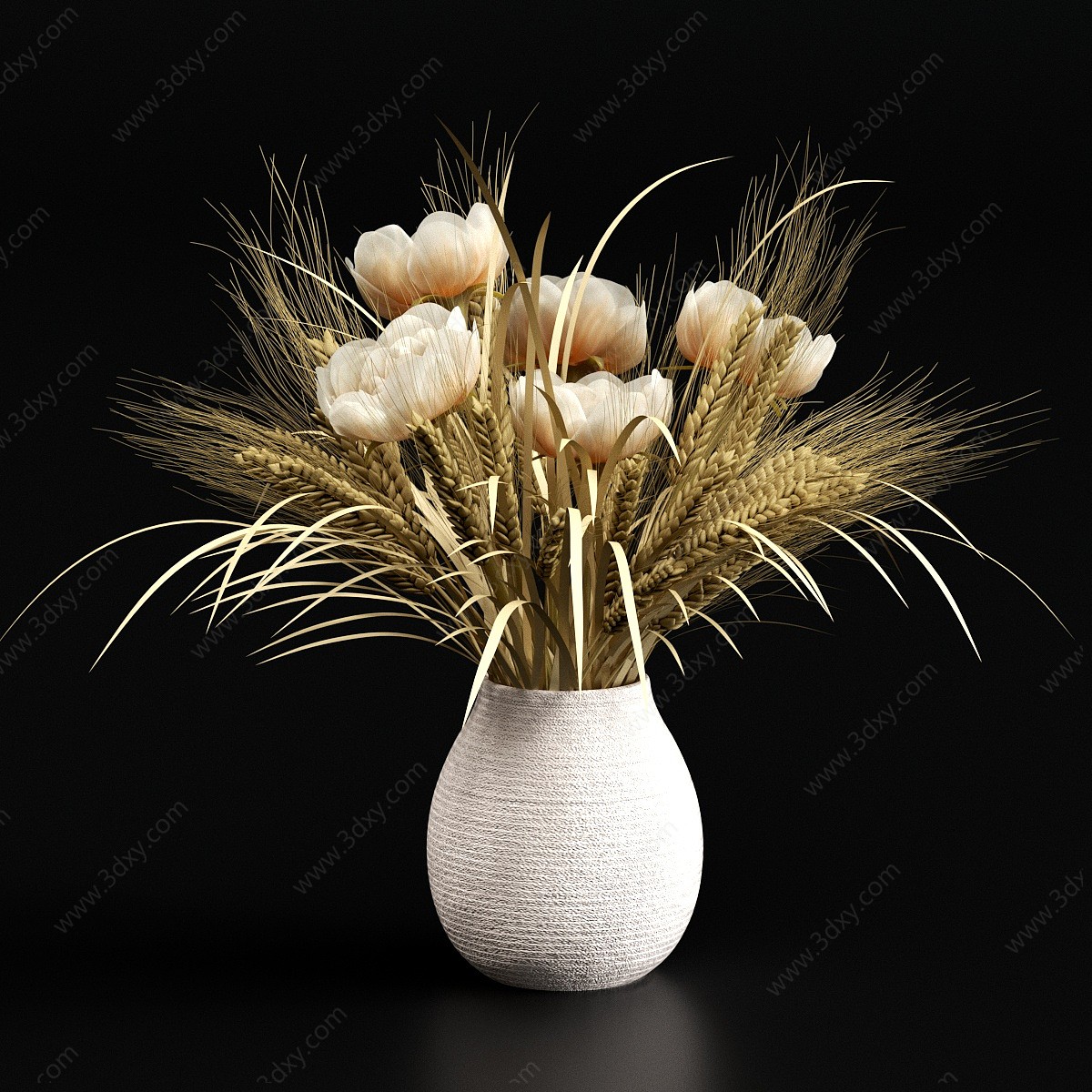 现代花瓶花卉摆设3D模型